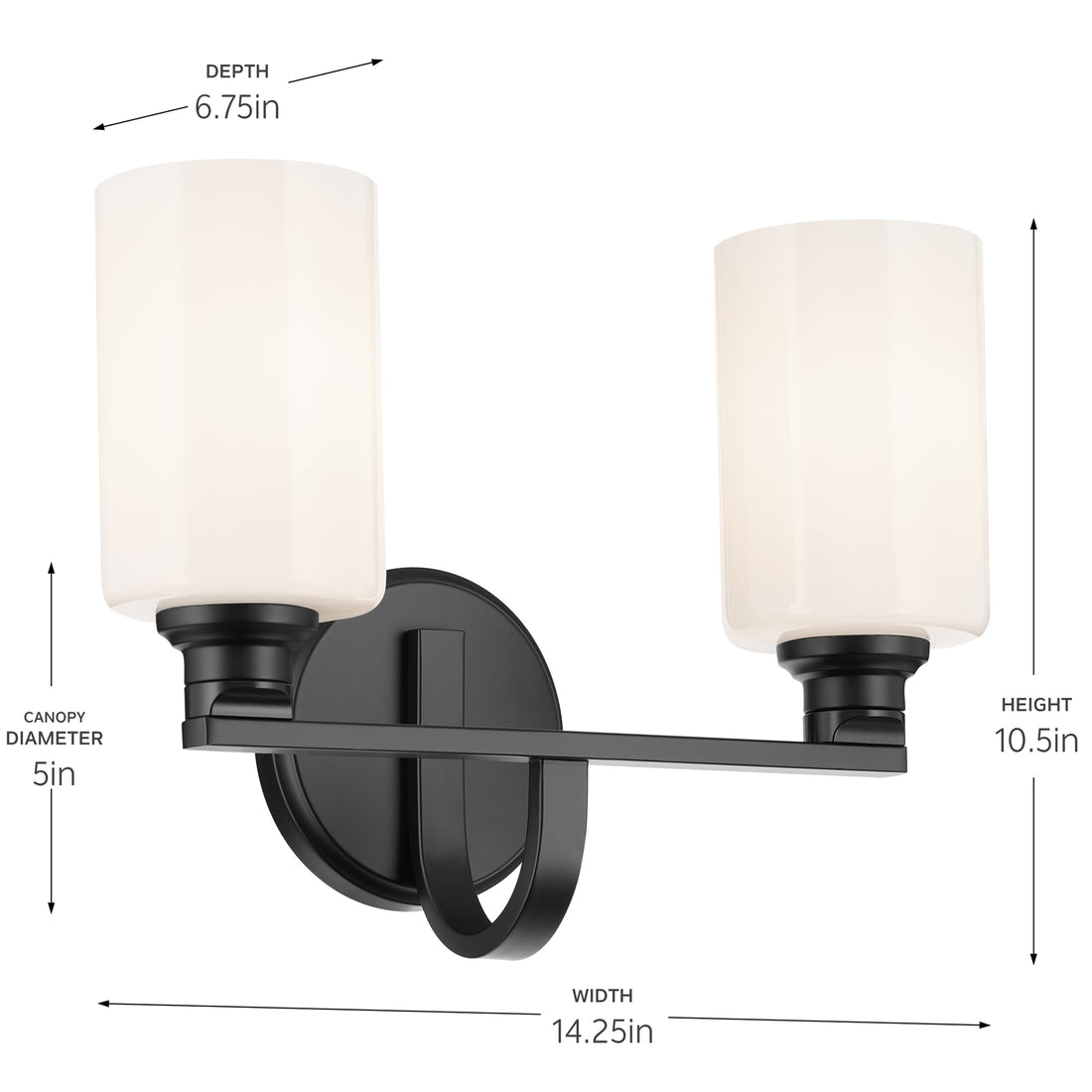 KICHLER, GIOE BATH BRACKET, BATH VANITY LIGHT