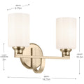KICHLER, GIOE BATH BRACKET, BATH VANITY LIGHT