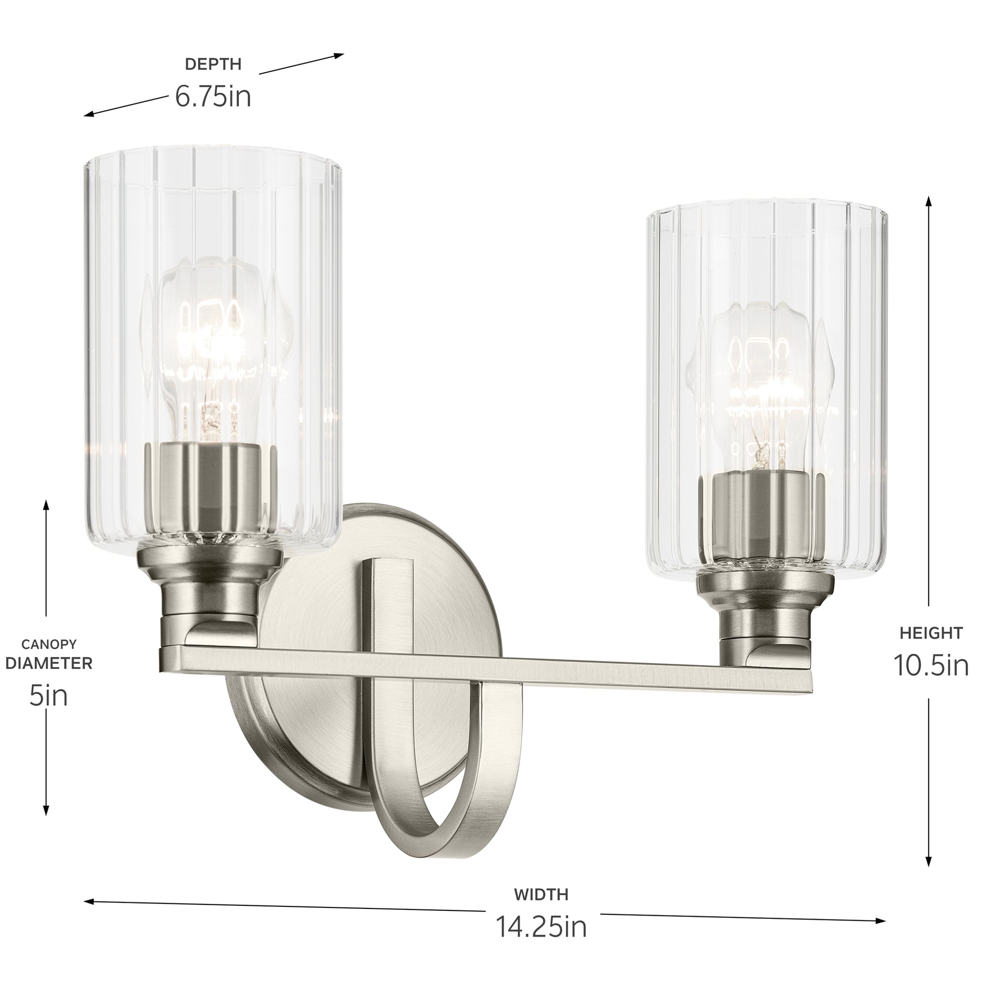 KICHLER, GIOE BATH BRACKET, BATH VANITY LIGHT