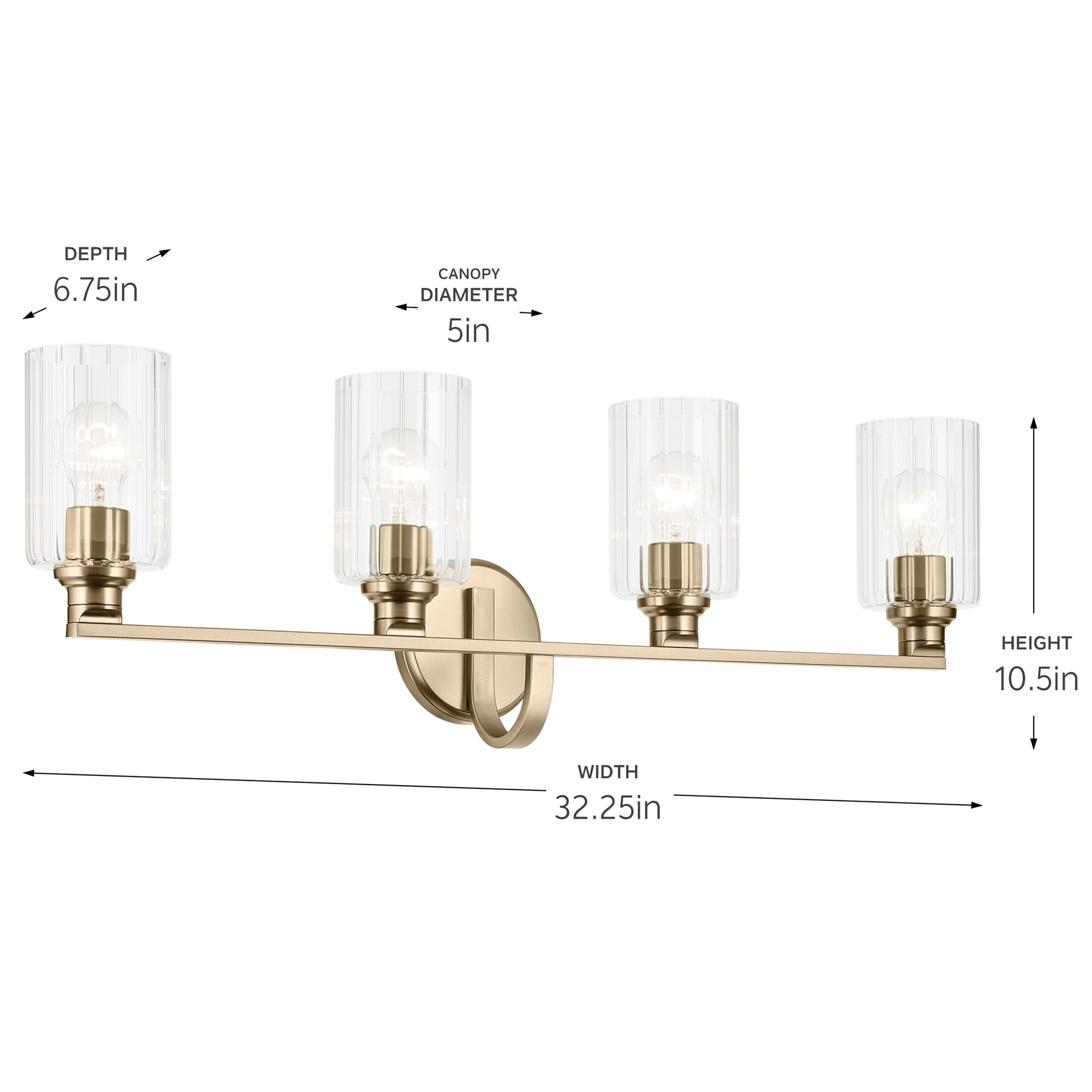 KICHLER, GIOE BATH BRACKET, BATH VANITY LIGHT