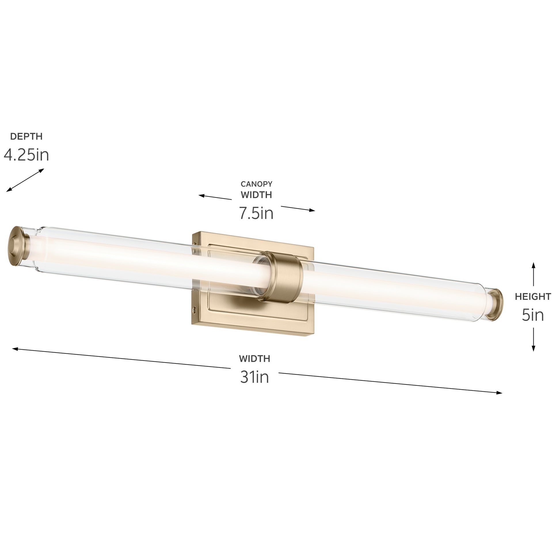 KICHLER, LAURENE BATH BRACKET, LINEAR LIGHT