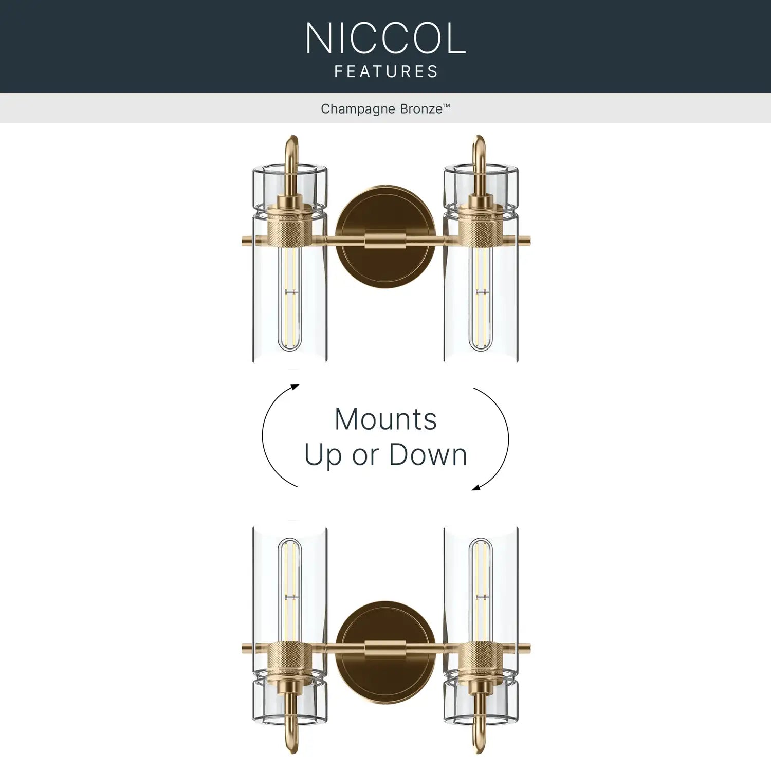 KICHLER, Niccol Bath Bracket, BATH VANITY LIGHT