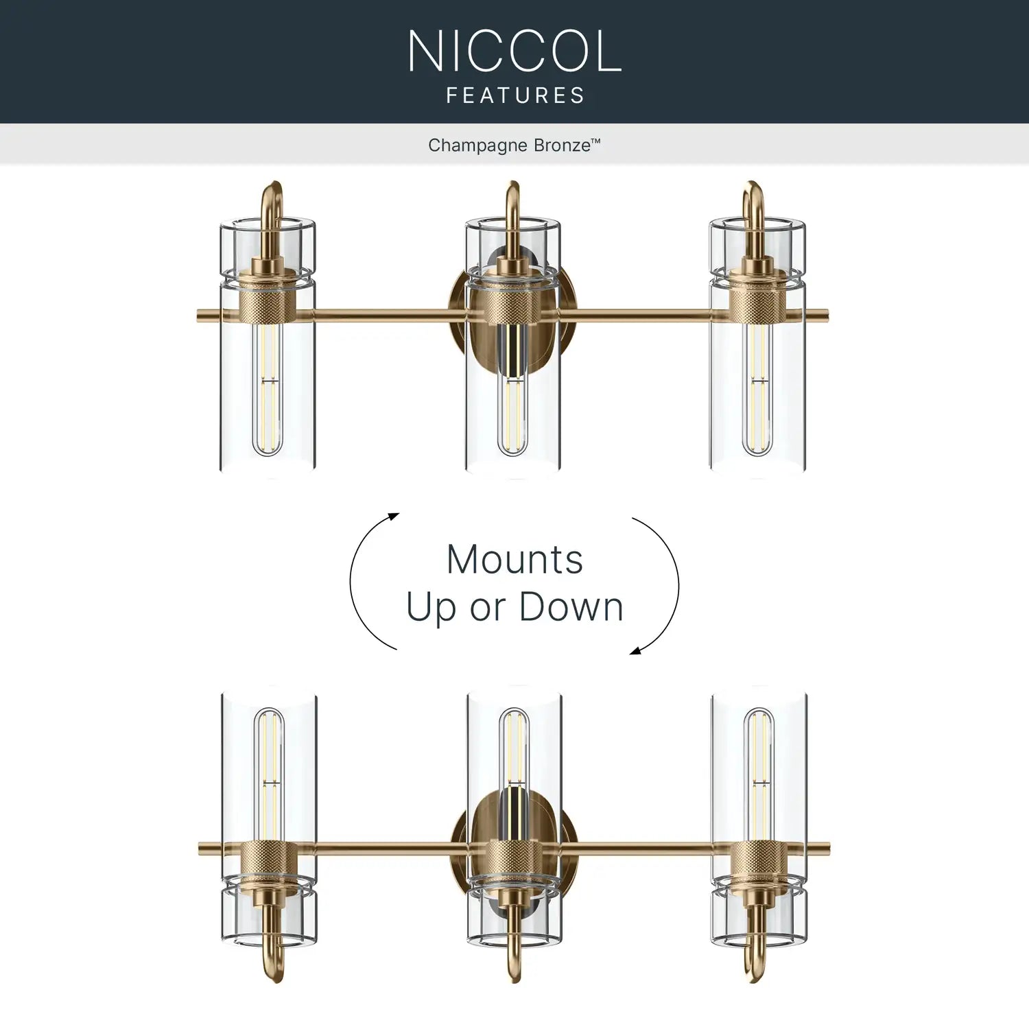 KICHLER, Niccol Bath Bracket, BATH VANITY LIGHT