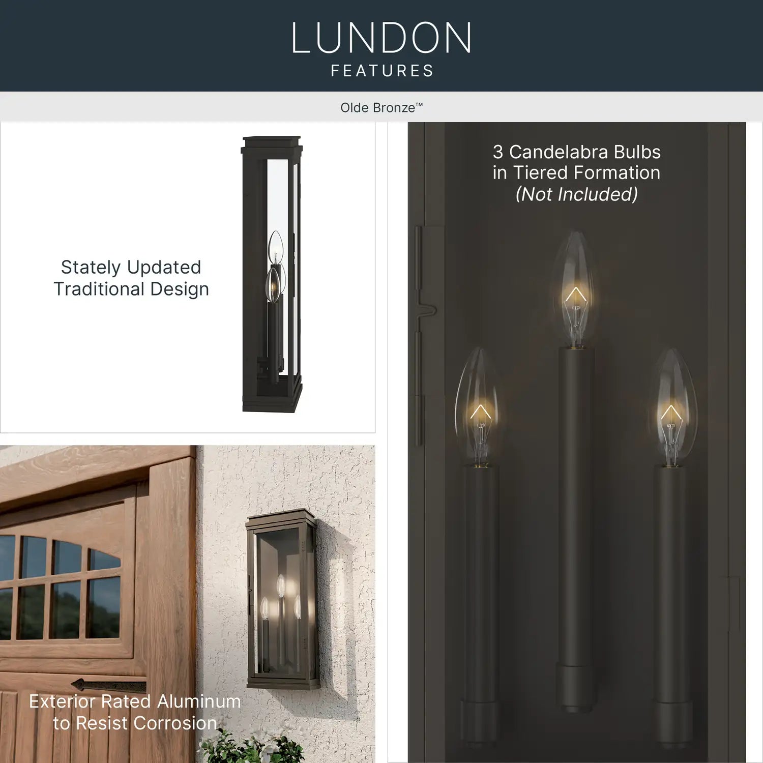 KICHLER, Lundon Outdoor, OUTDOOR WALL LIGHTS