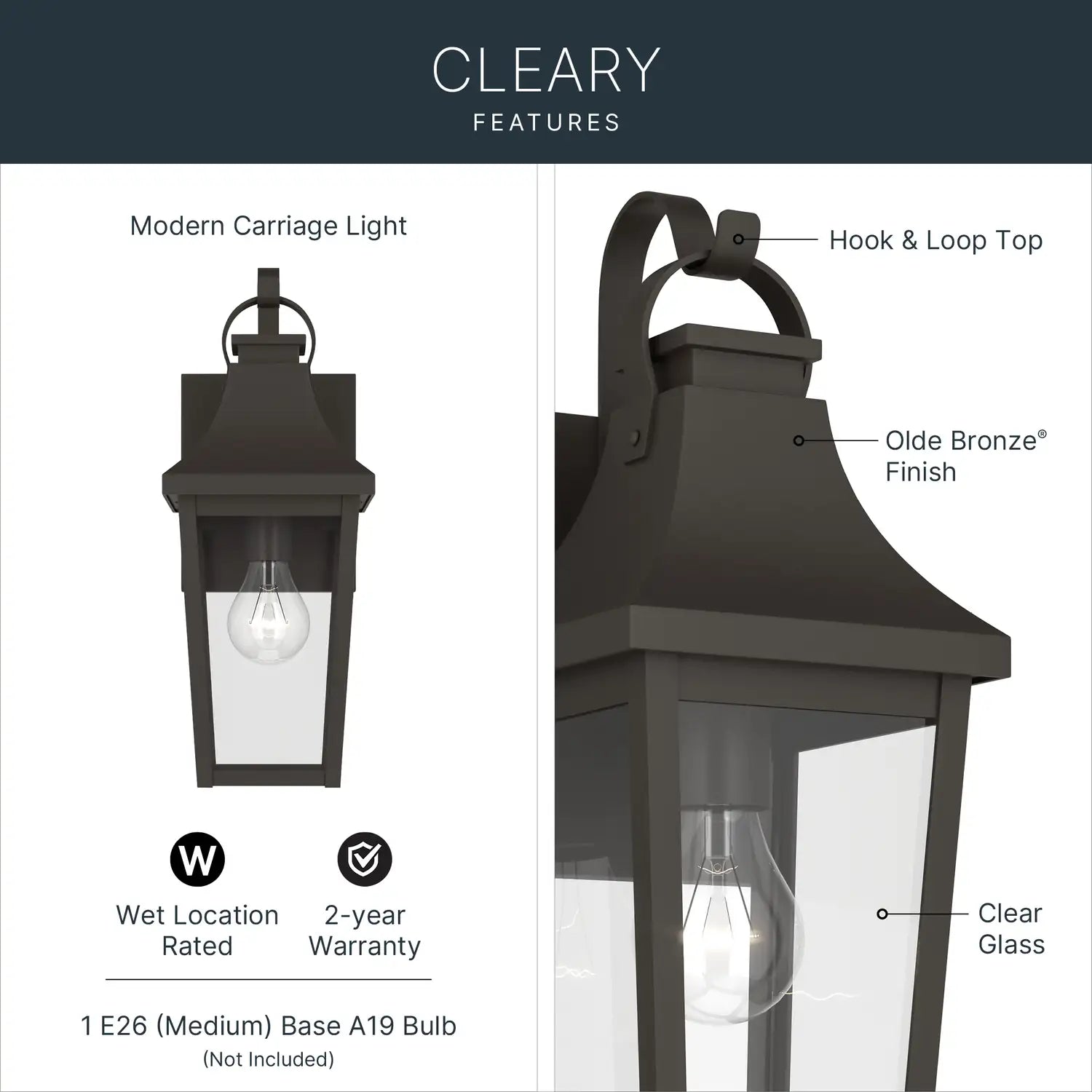 KICHLER, Cleary Outdoor, OUTDOOR WALL LIGHTS