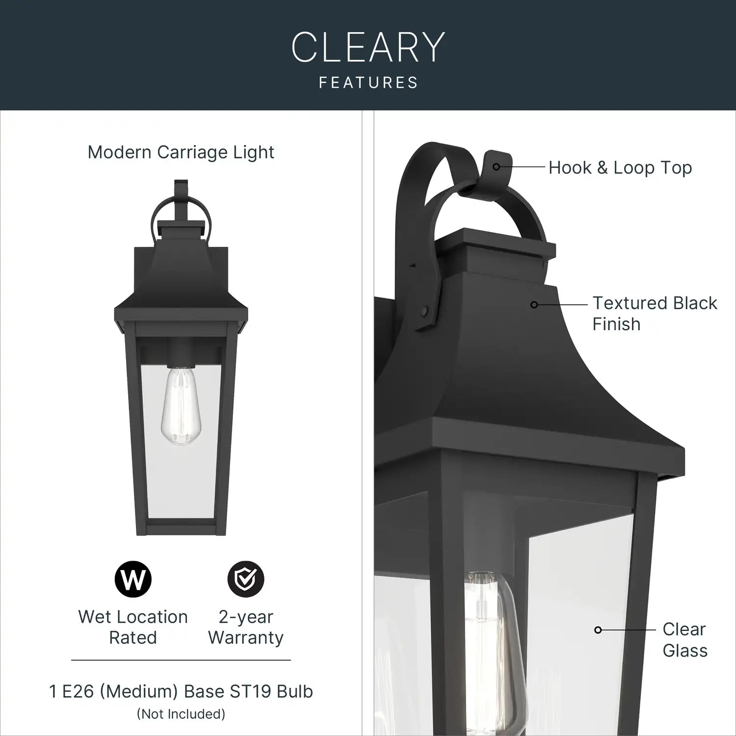 KICHLER, Cleary Outdoor, OUTDOOR WALL LIGHTS