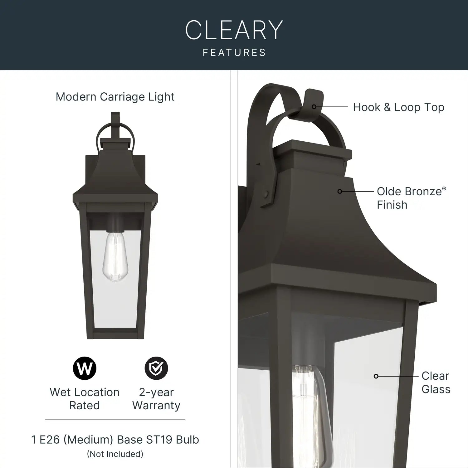 KICHLER, Cleary Outdoor, OUTDOOR WALL LIGHTS