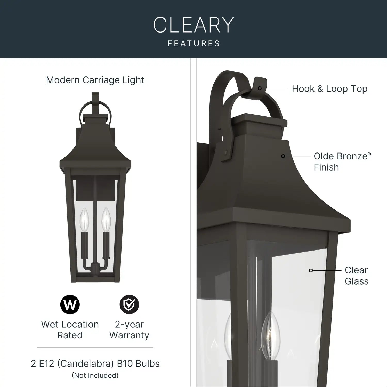 KICHLER, Cleary Outdoor, OUTDOOR WALL LIGHTS