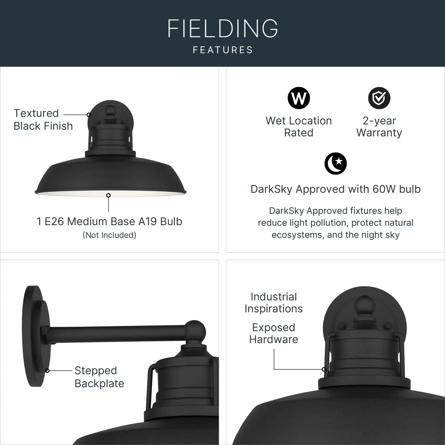 KICHLER, Fielding Outdoor, OUTDOOR WALL LIGHTS