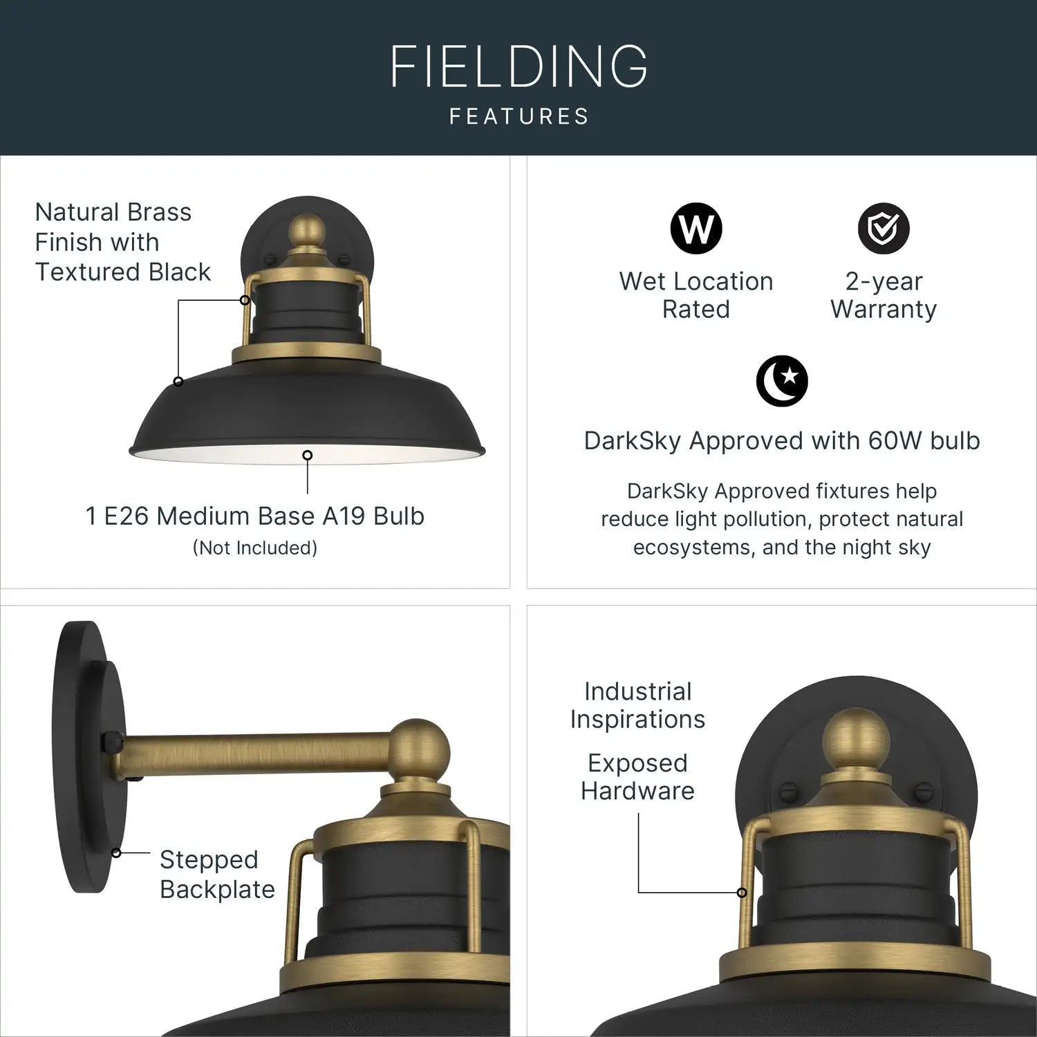 KICHLER, Fielding Outdoor, OUTDOOR WALL LIGHTS