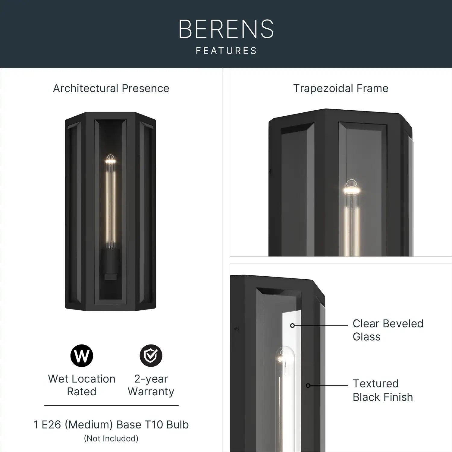 KICHLER, Berens Outdoor, OUTDOOR WALL LIGHTS