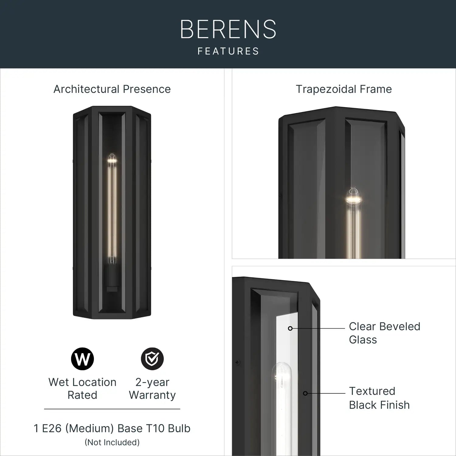 KICHLER, Berens Outdoor, OUTDOOR WALL LIGHTS