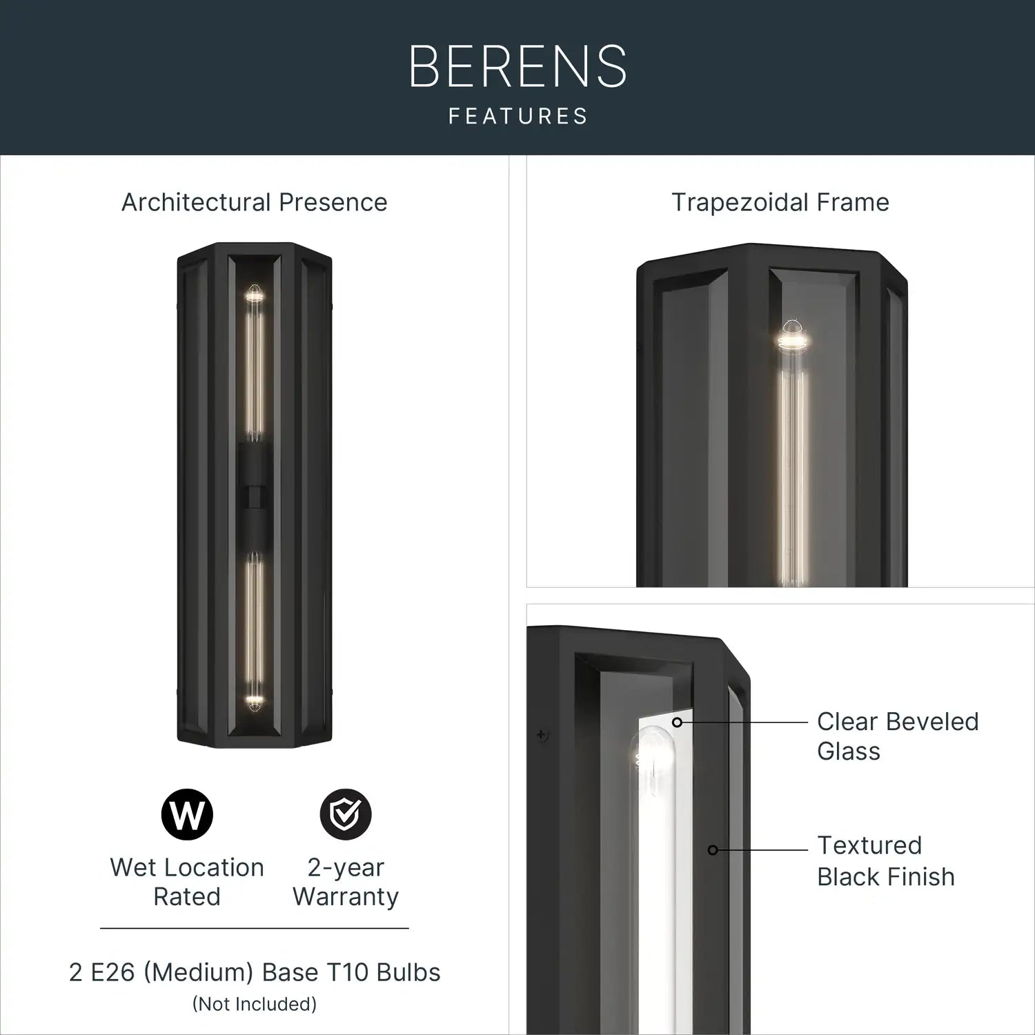 KICHLER, Berens Outdoor, OUTDOOR WALL LIGHTS