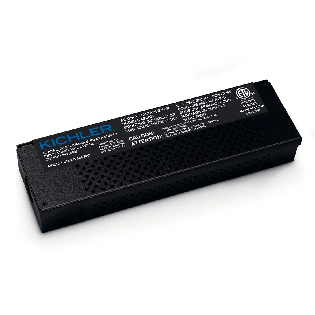 KICHLER 8TD 60W 24V 0-10V DIMMABLE LED DRIVER BLACK - DO NOT SHOW ON WEBSITE