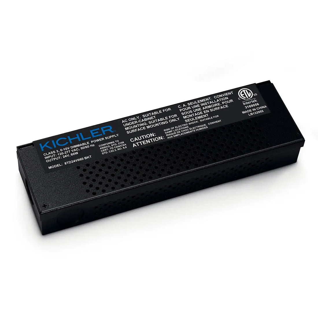KICHLER 8TD 60W 24V 0-10V DIMMABLE LED DRIVER BLACK - DO NOT SHOW ON WEBSITE