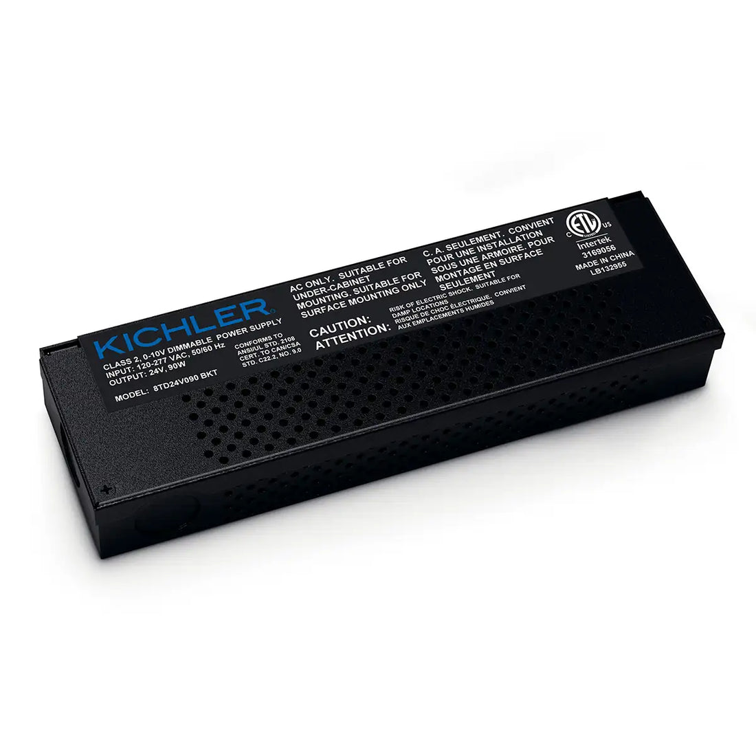 KICHLER 8TD 90W 24V 0-10V DIMMABLE LED DRIVER BLACK - DO NOT SHOW ON WEBSITE