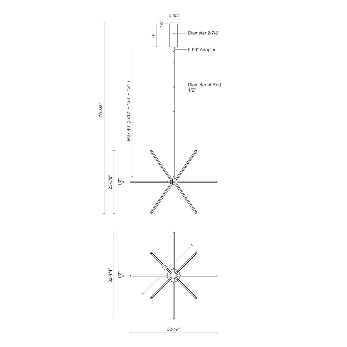 KUZCO LIGHTING INC, SIRIUS MINOR CHANDELIERS, CHANDELIER LIGHT