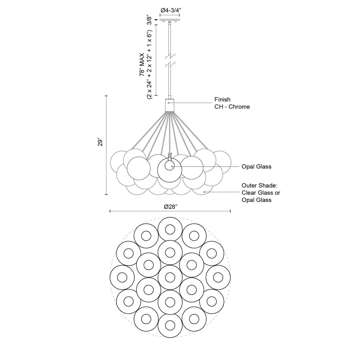 KUZCO LIGHTING INC, BOLLA CHANDELIERS, CHANDELIER LIGHT