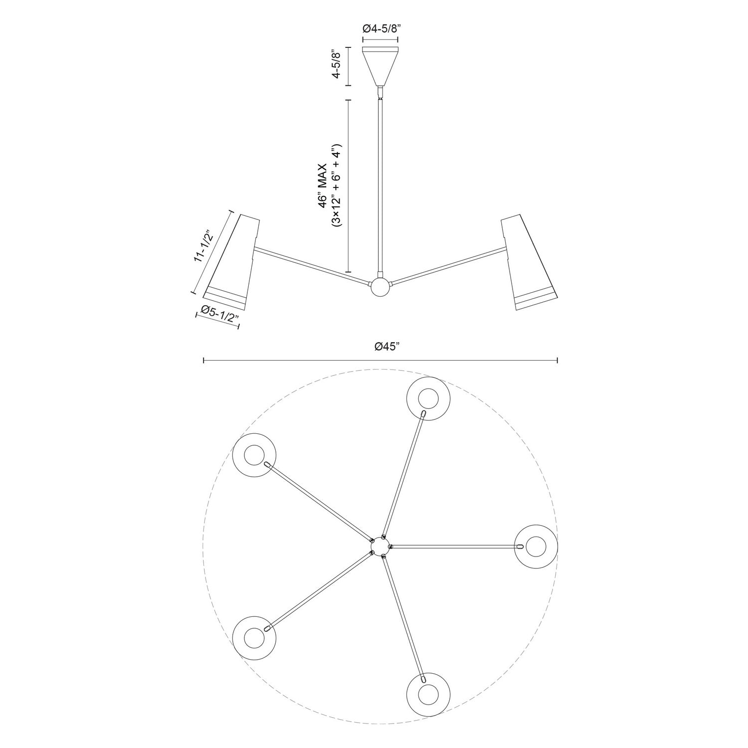 KUZCO LIGHTING INC CH342545MWHL d9dceff6-2afd-4e36-a860-b67b034958fd