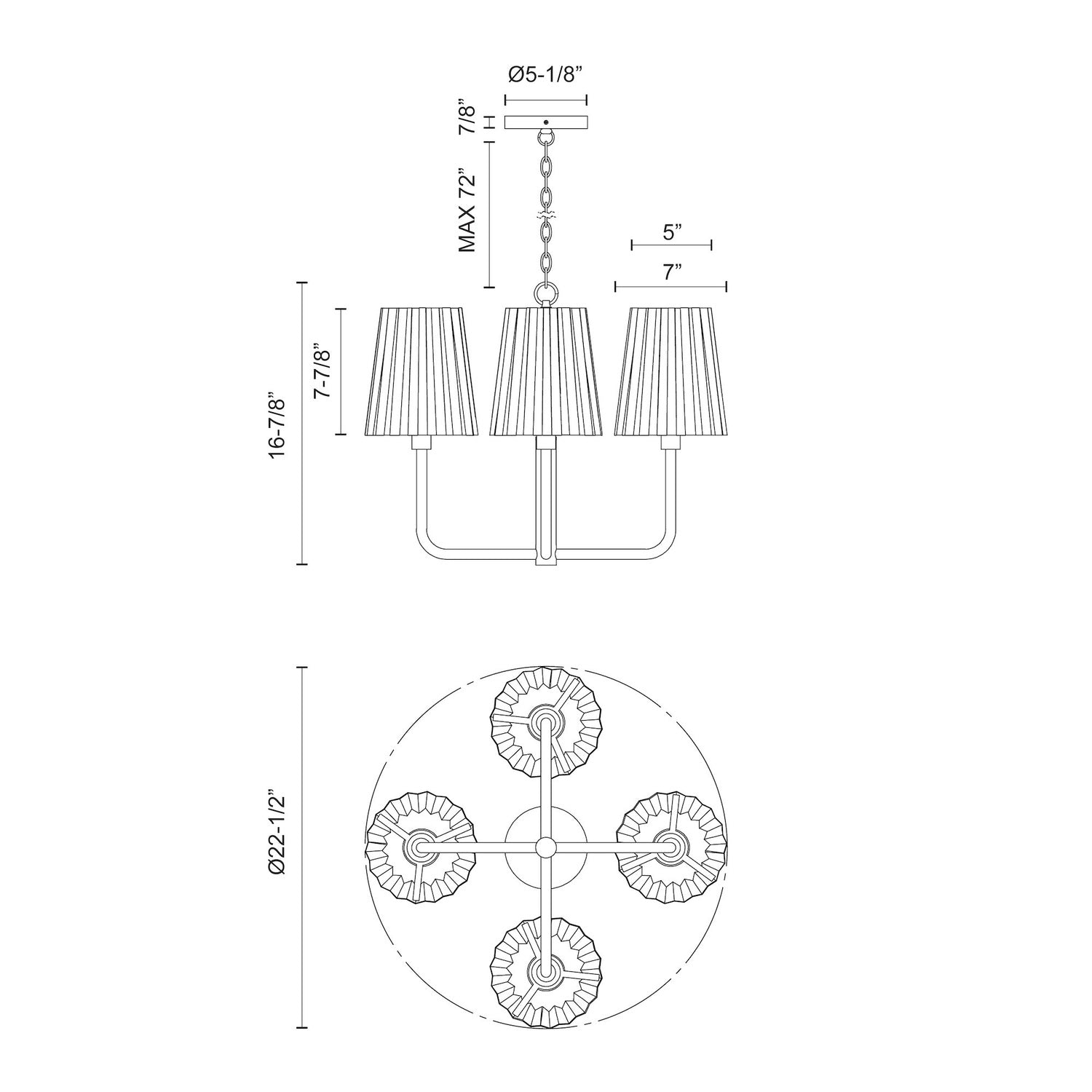 KUZCO LIGHTING INC, PLISSE CHANDELIERS, CHANDELIER LIGHT