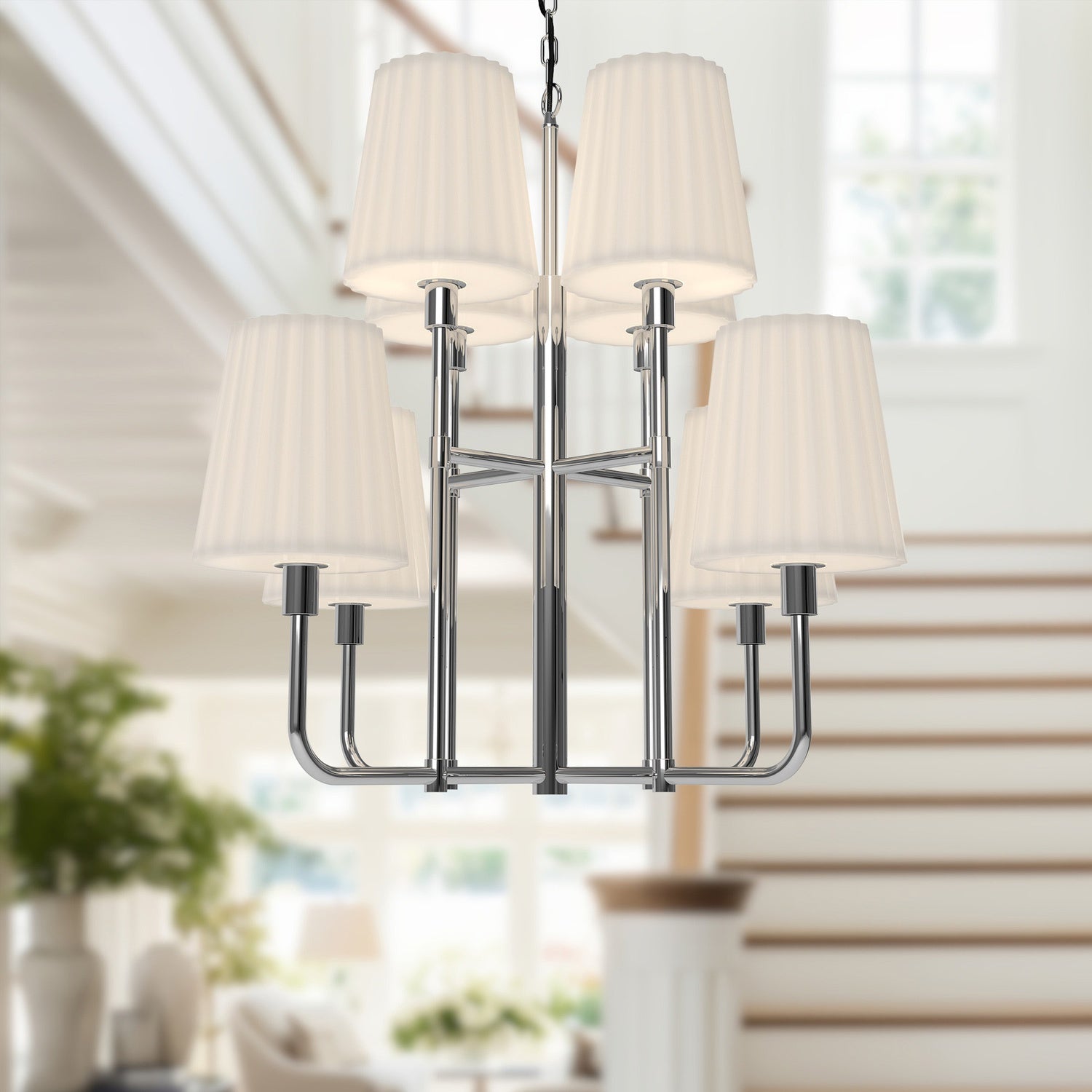ALORA, PLISSE CHANDELIERS, CHANDELIER LIGHT