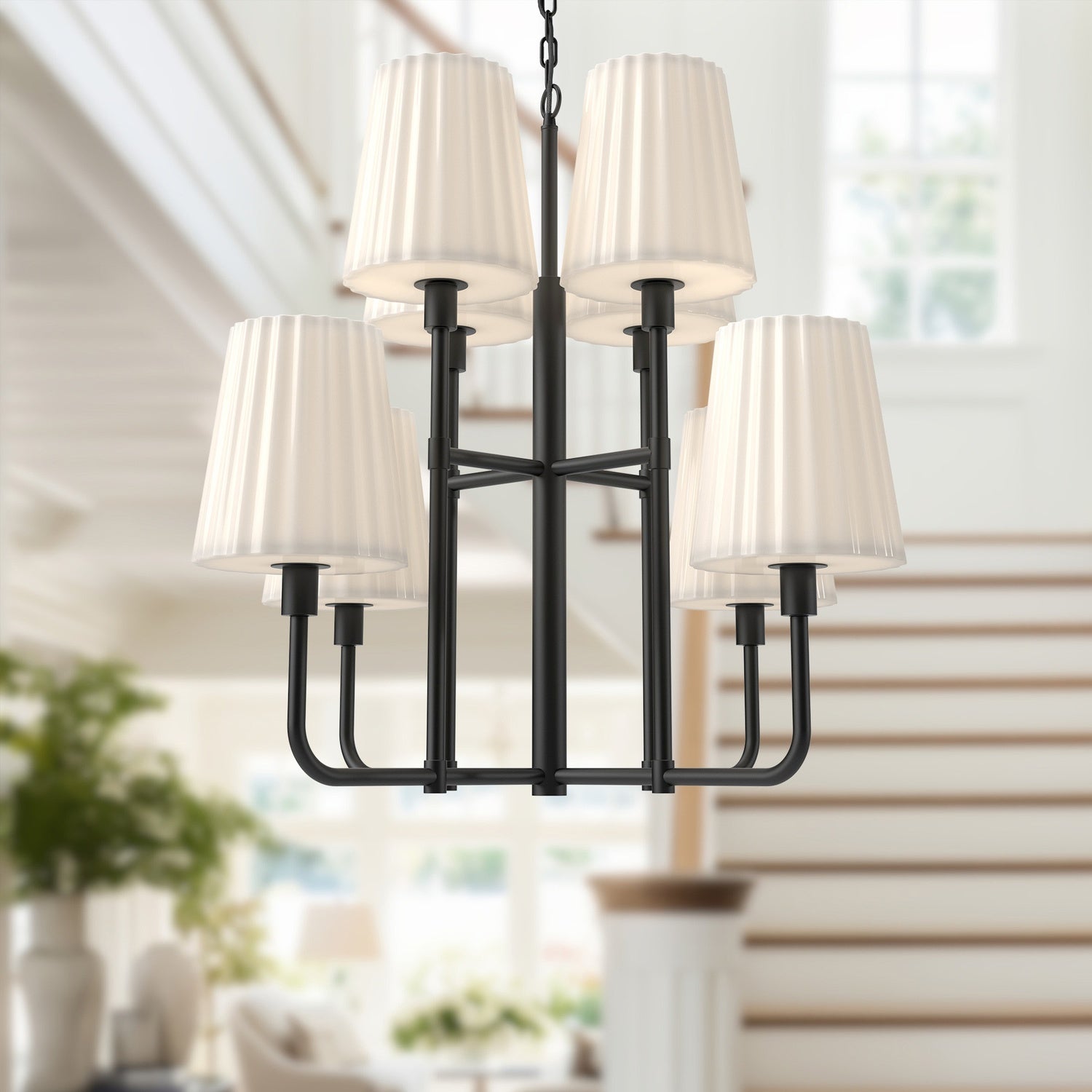 KUZCO LIGHTING INC, PLISSE CHANDELIERS, CHANDELIER LIGHT