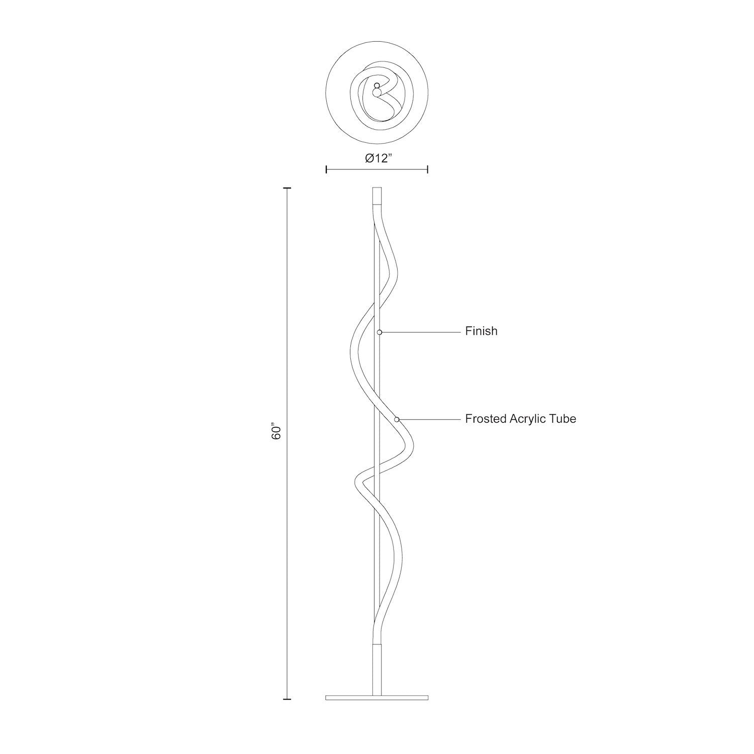 KUZCO LIGHTING INC, CURSIVE FLOOR LAMPS, FLOOR LAMP