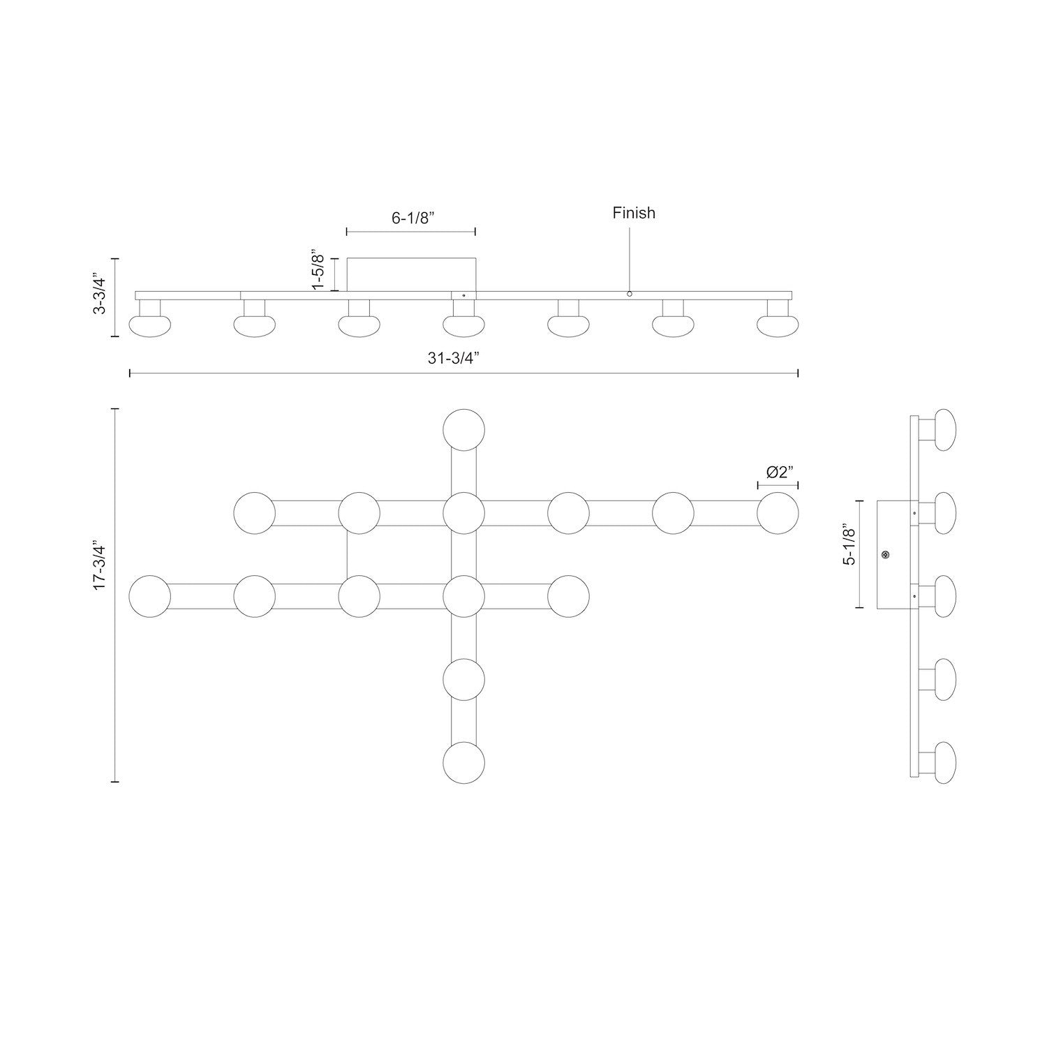 KUZCO LIGHTING INC, REZZ FLUSH MOUNTS, FLUSH MOUNT CEILING LIGHTS