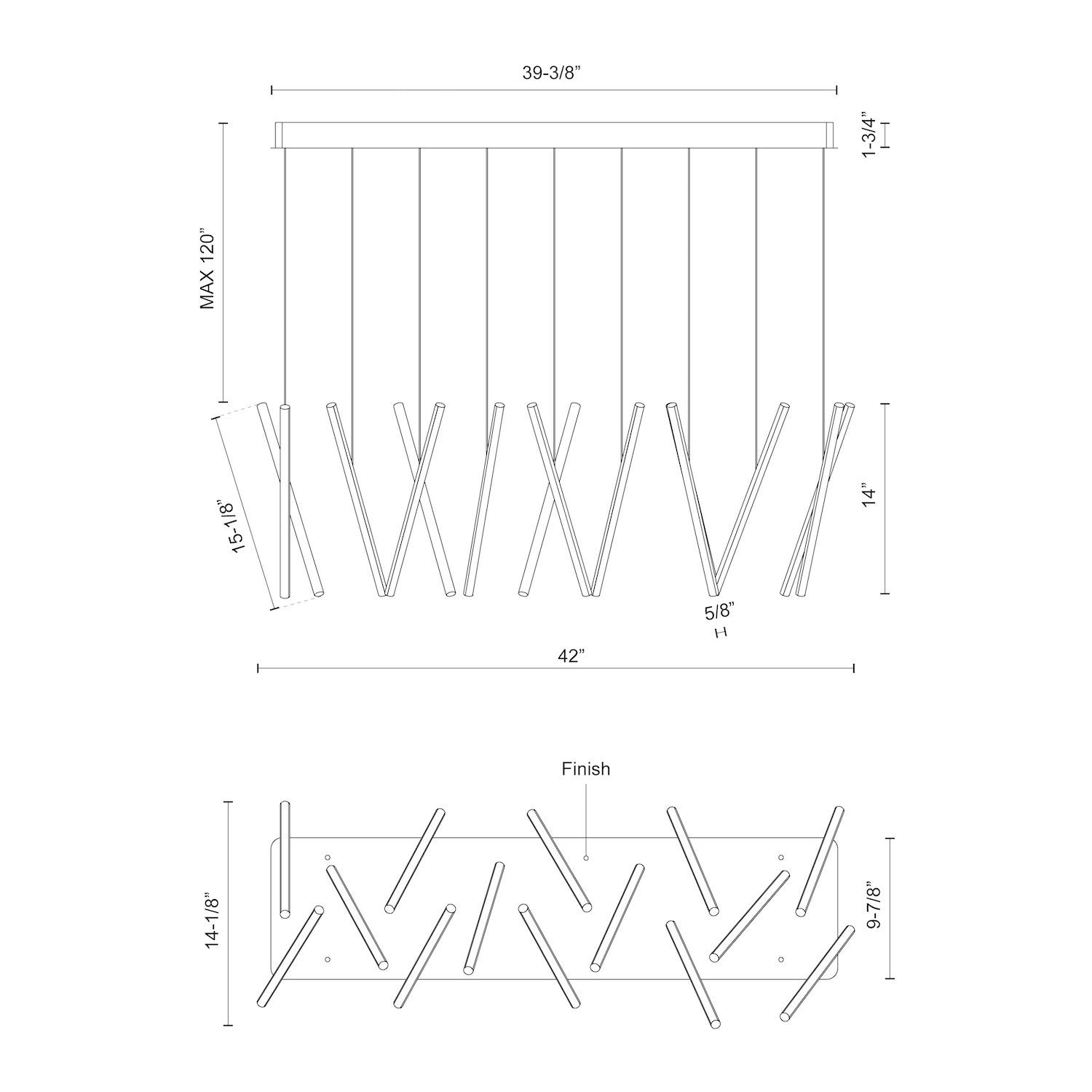 KUZCO LIGHTING INC, CHUTE LINEAR PENDANTS, PENDANT LIGHT