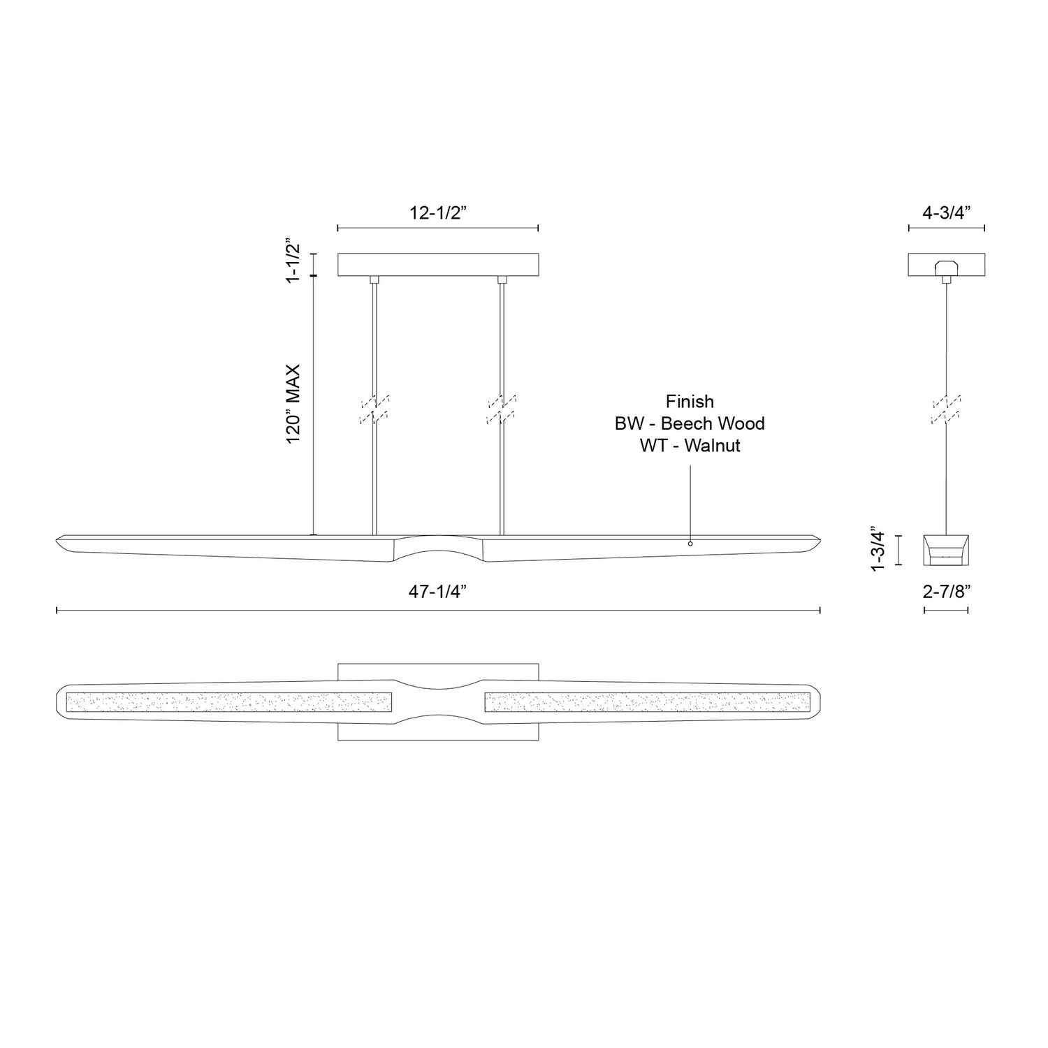KUZCO LIGHTING INC, DAKOTA LINEAR PENDANTS, PENDANT LIGHT