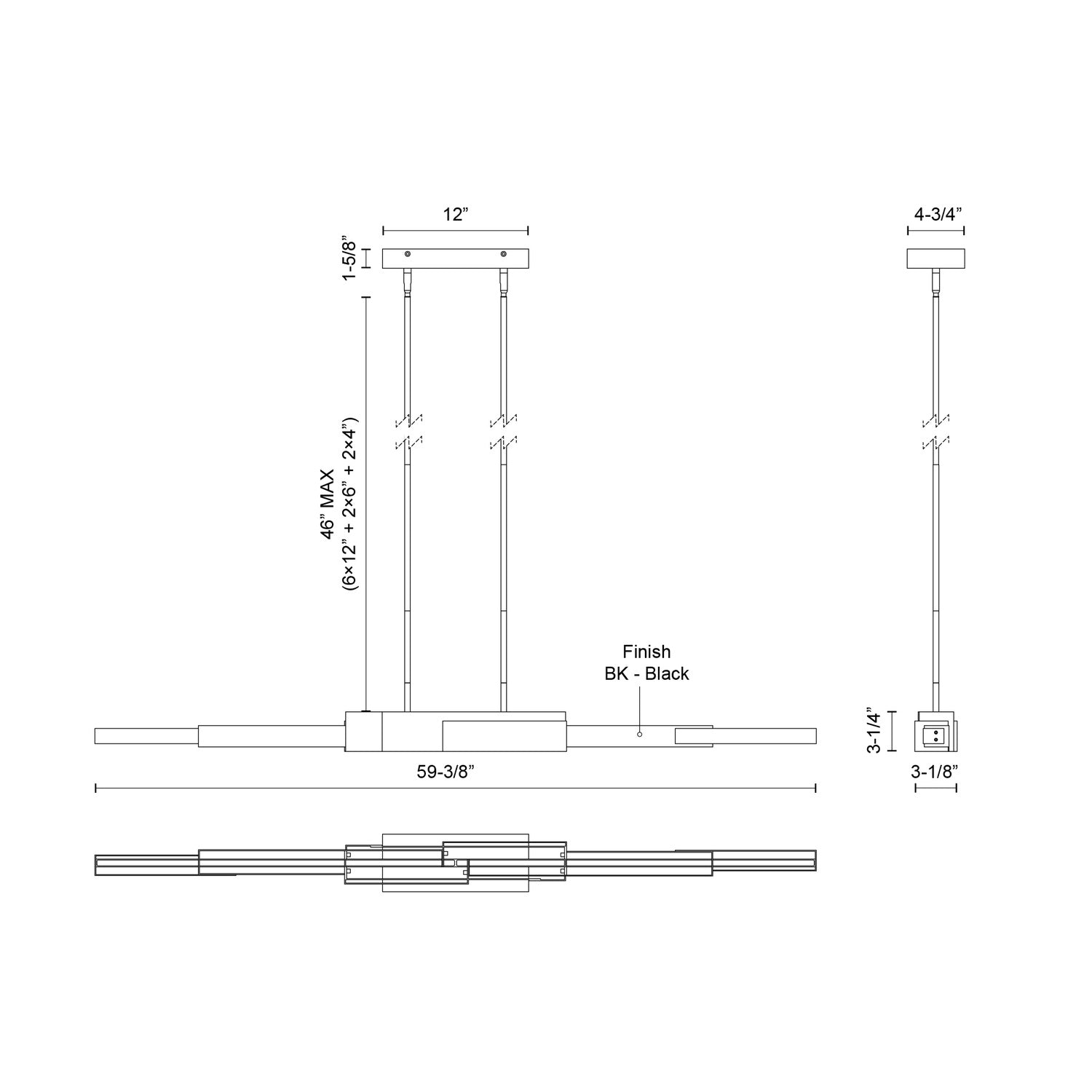 KUZCO LIGHTING INC, ENZO LINEAR PENDANTS, PENDANT LIGHT