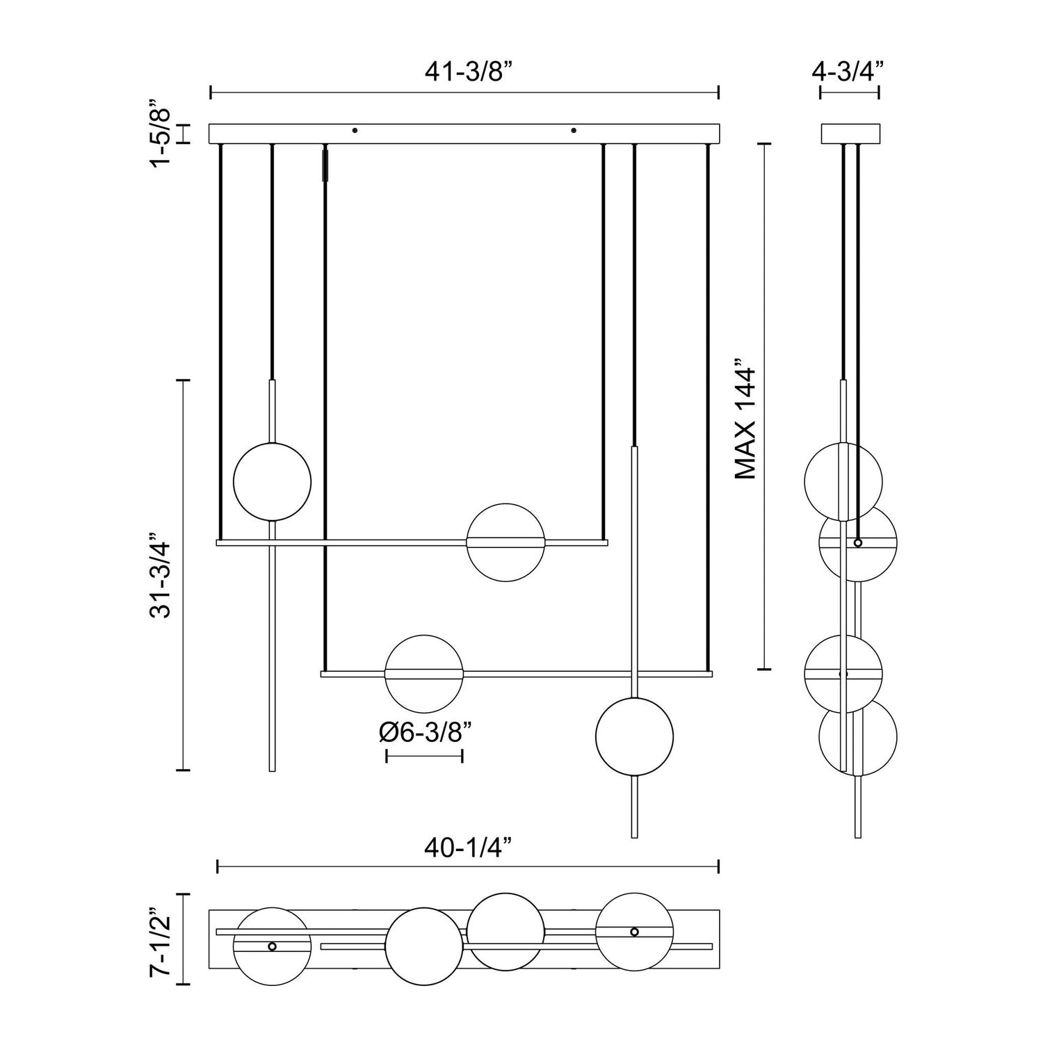KUZCO LIGHTING INC, TAGLIATO LINEAR PENDANTS, PENDANT LIGHT