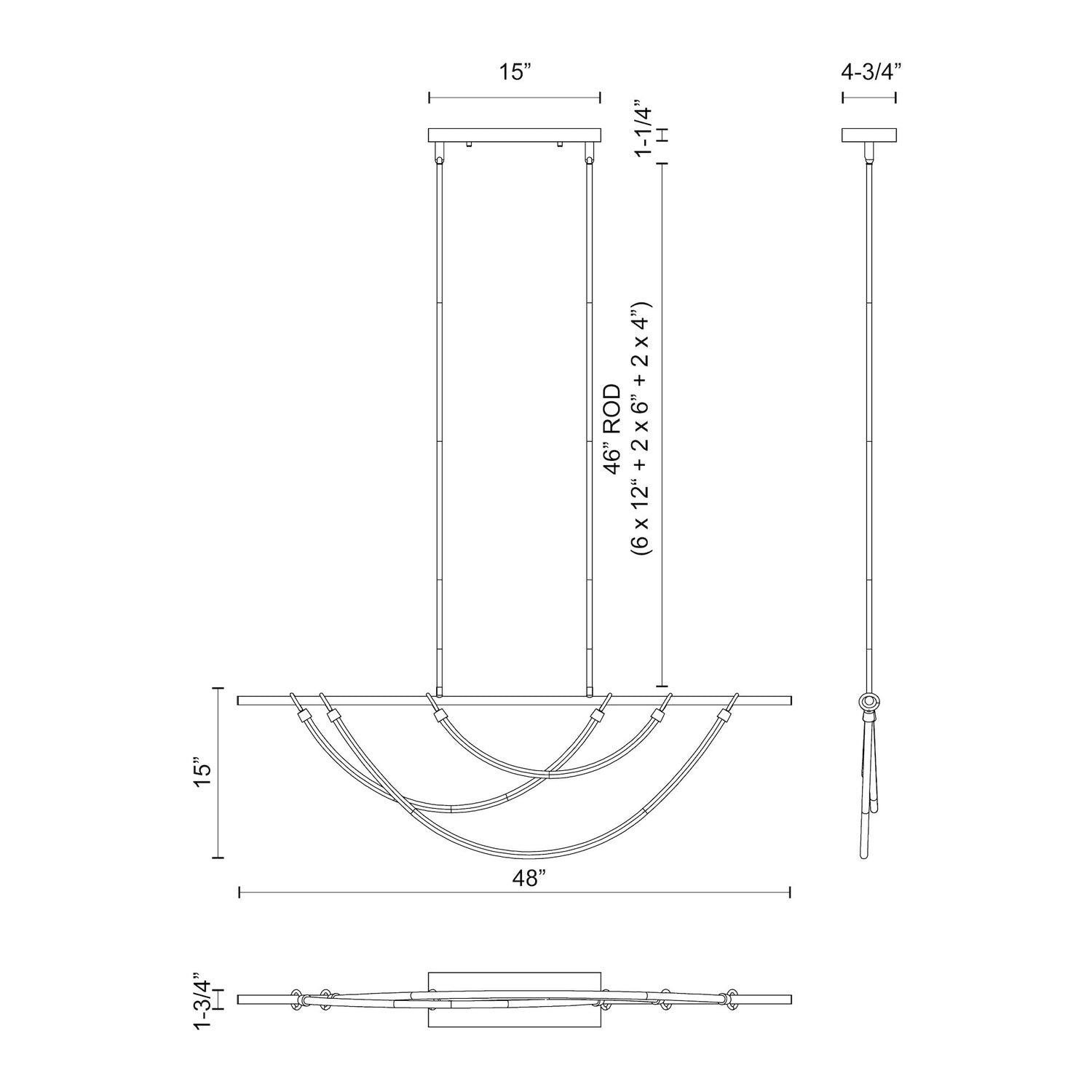 KUZCO LIGHTING INC, ARYAS LINEAR PENDANTS, PENDANT LIGHT