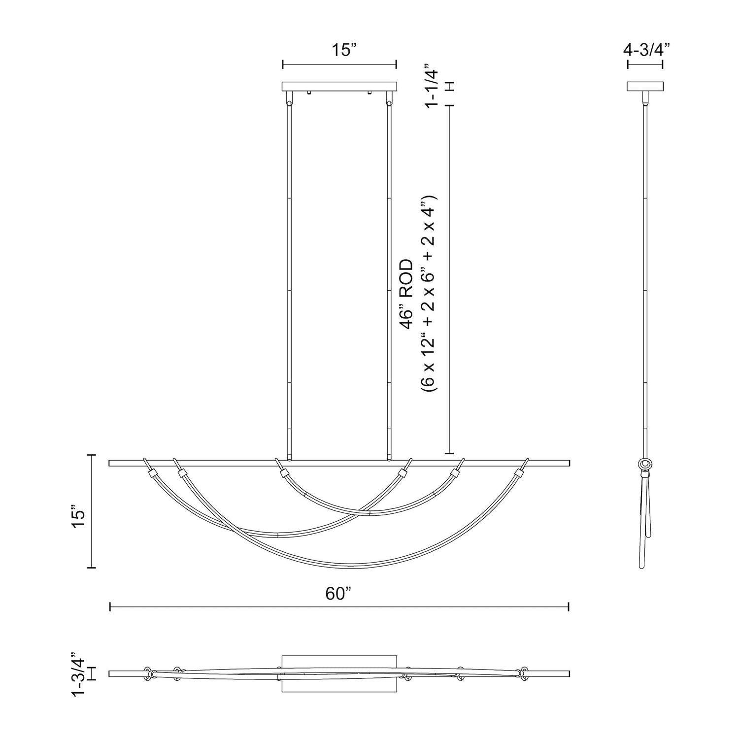 KUZCO LIGHTING INC, ARYAS LINEAR PENDANTS, PENDANT LIGHT