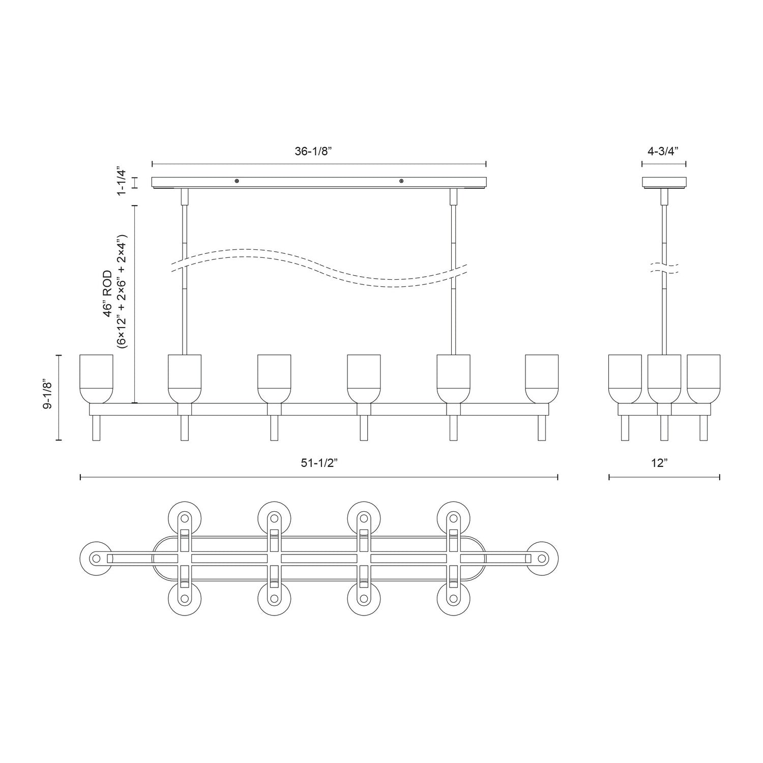 KUZCO LIGHTING INC, LUCIAN LINEAR PENDANTS, PENDANT LIGHT