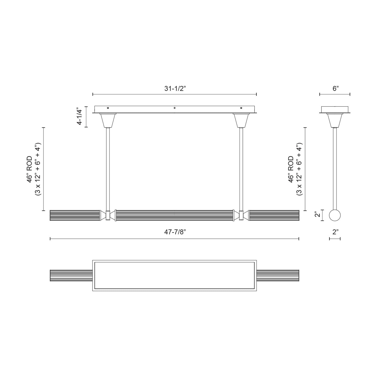 KUZCO LIGHTING INC, EDWIN LINEAR PENDANTS, PENDANT LIGHT
