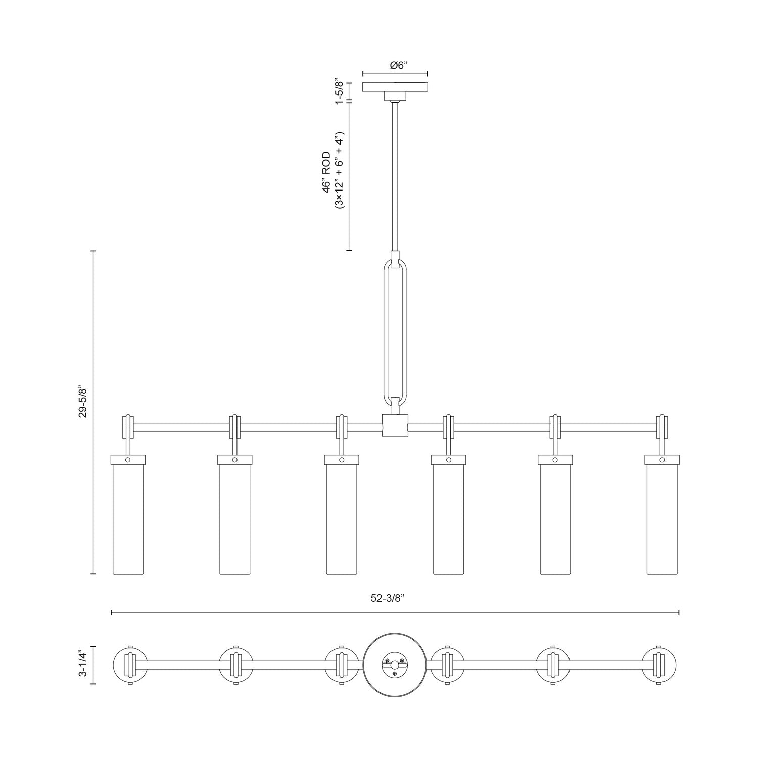 ALORA, WYNWOOD LINEAR PENDANTS, PENDANT LIGHT
