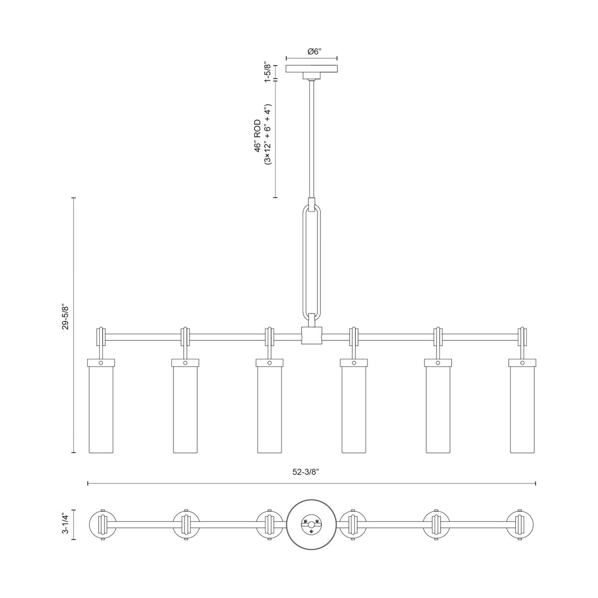 ALORA, WYNWOOD LINEAR PENDANTS, PENDANT LIGHT