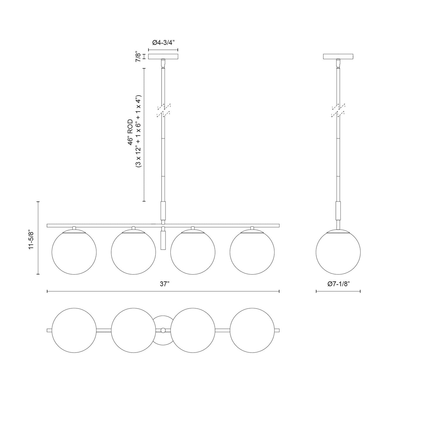 ALORA, ZURI LINEAR PENDANTS, PENDANT LIGHT