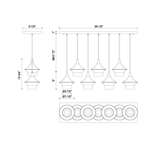ALORA, EMIKO LINEAR PENDANTS, PENDANT LIGHT