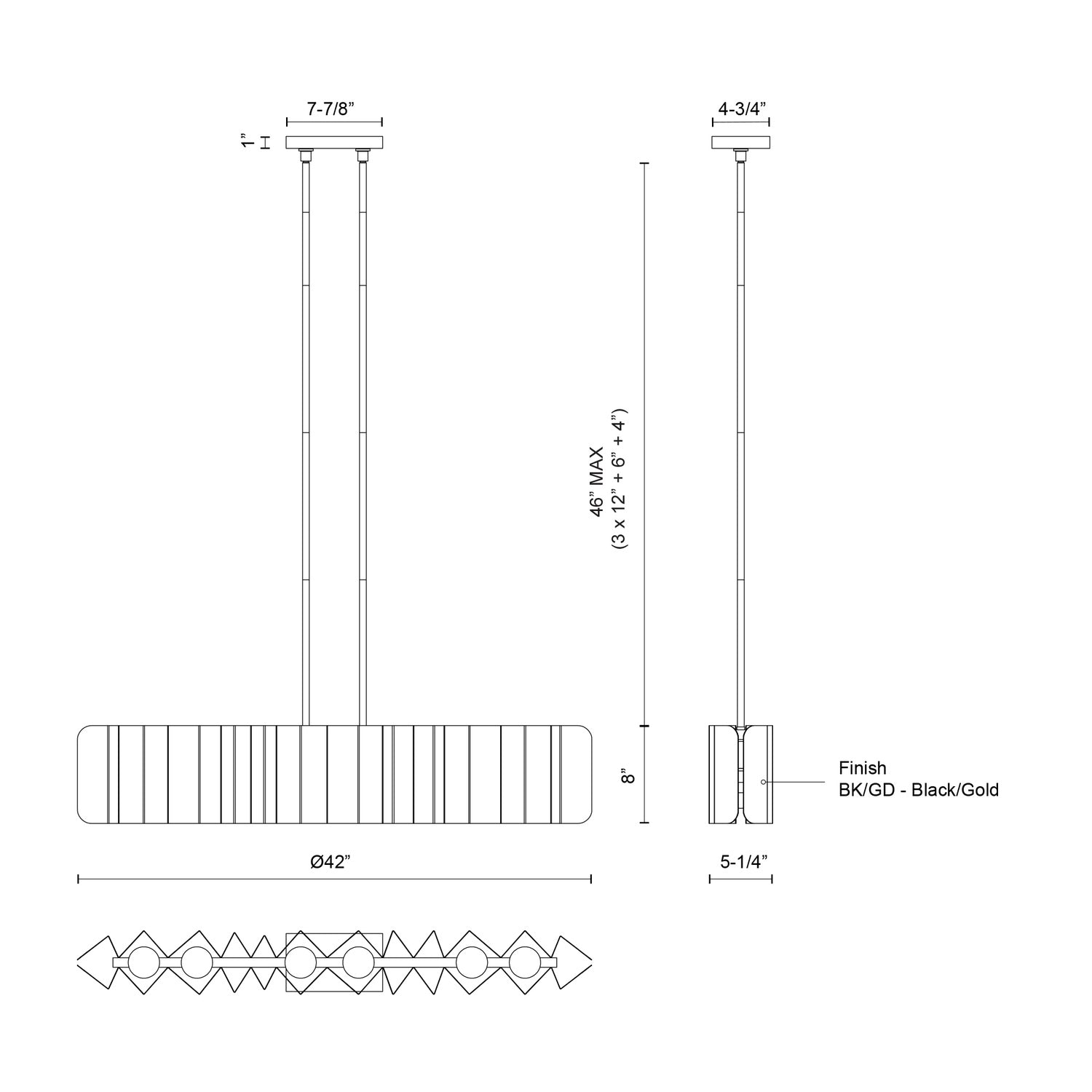 KUZCO LIGHTING INC, AKIRA LINEAR PENDANTS, PENDANT LIGHT