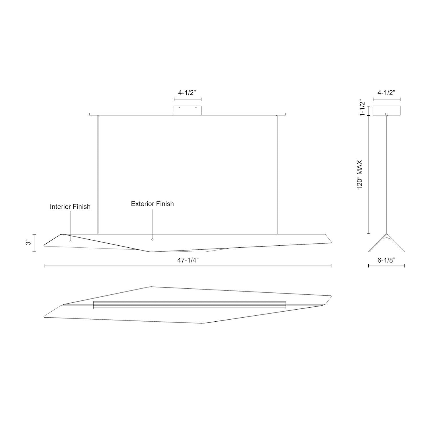 KUZCO LIGHTING INC, TARO LINEAR PENDANTS, PENDANT LIGHT
