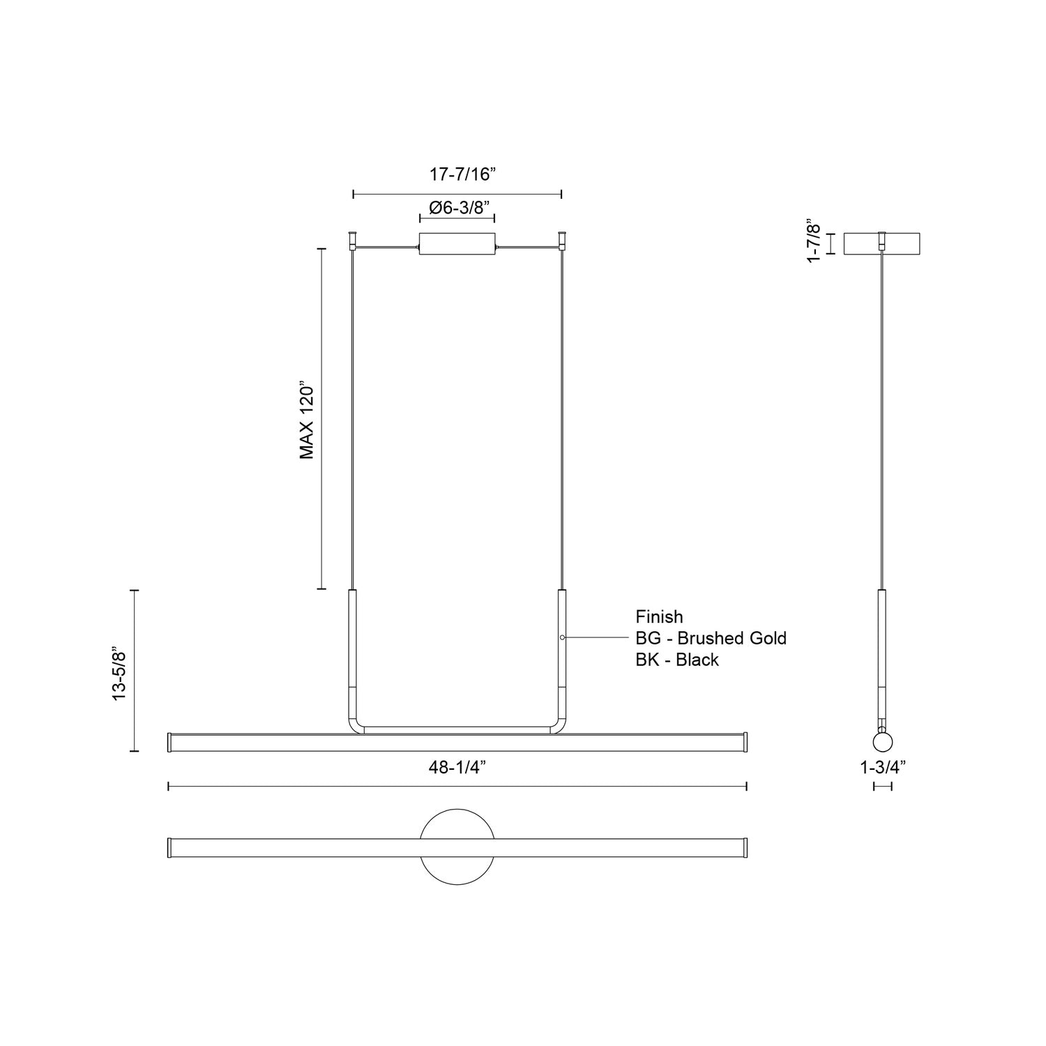 KUZCO LIGHTING INC, VESPER LINEAR PENDANTS, PENDANT LIGHT