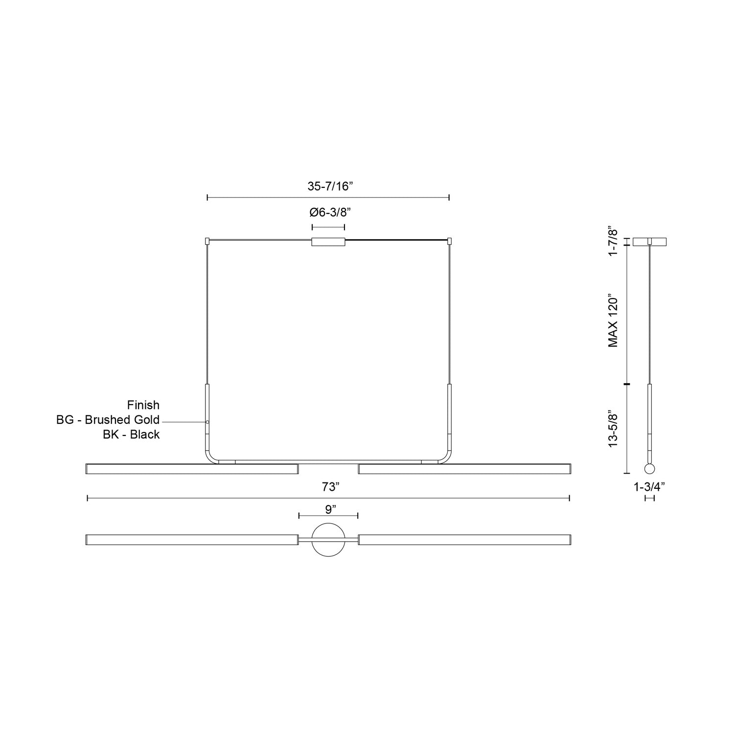 KUZCO LIGHTING INC, VESPER LINEAR PENDANTS, PENDANT LIGHT