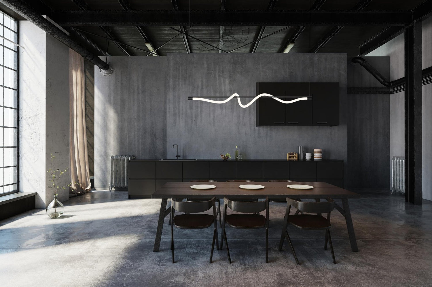 KUZCO LIGHTING INC, CURSIVE LINEAR PENDANTS, PENDANT LIGHT
