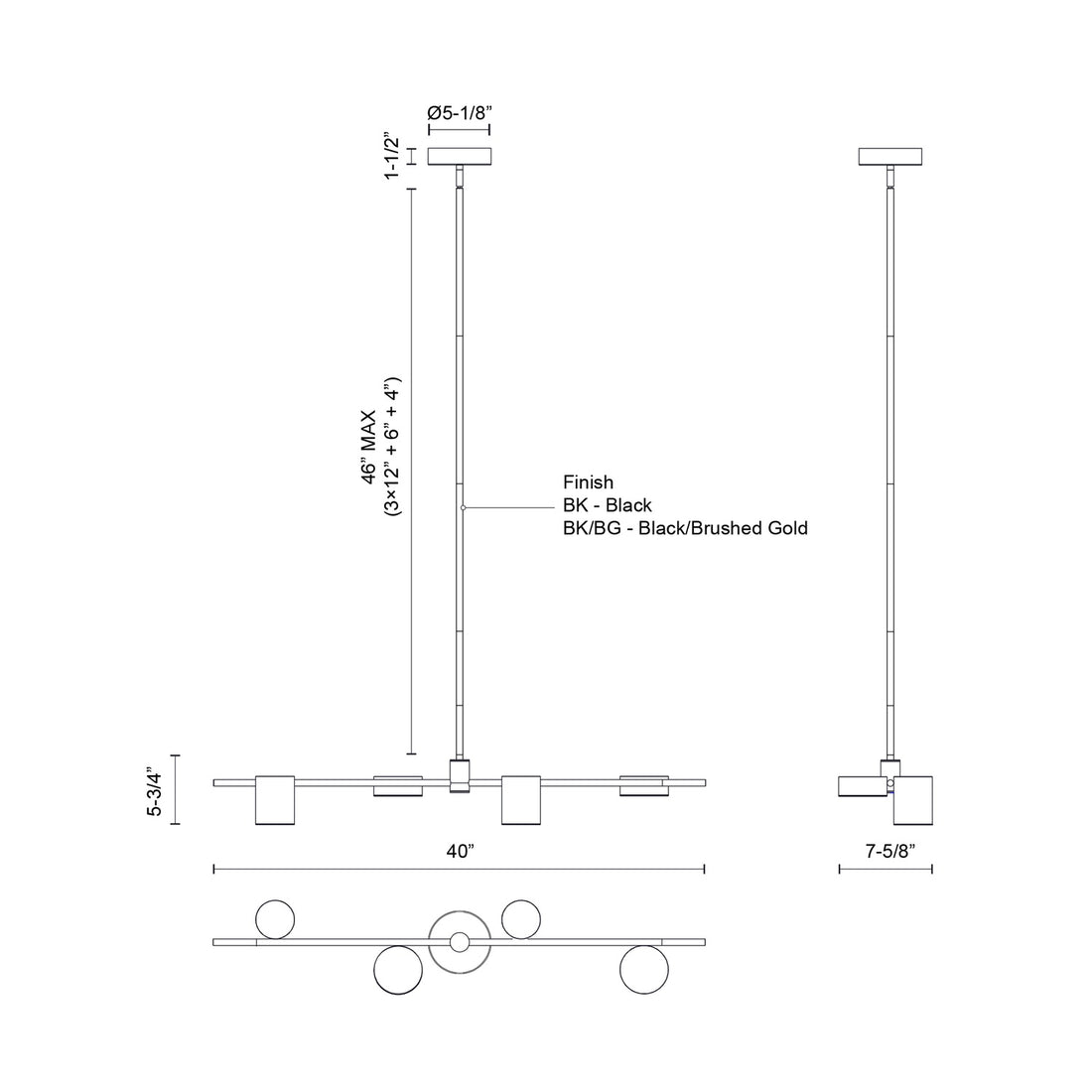 KUZCO LIGHTING INC, JAYDEN LINEAR PENDANTS, PENDANT LIGHT