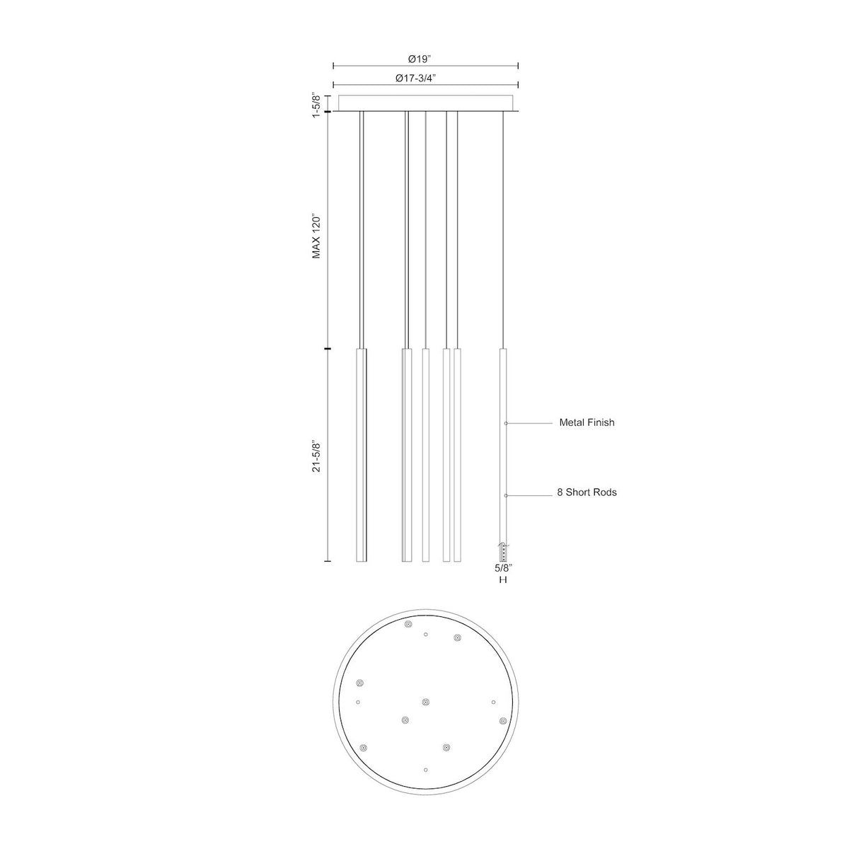 KUZCO LIGHTING INC, CHUTE MULTI PENDANTS, PENDANT LIGHT