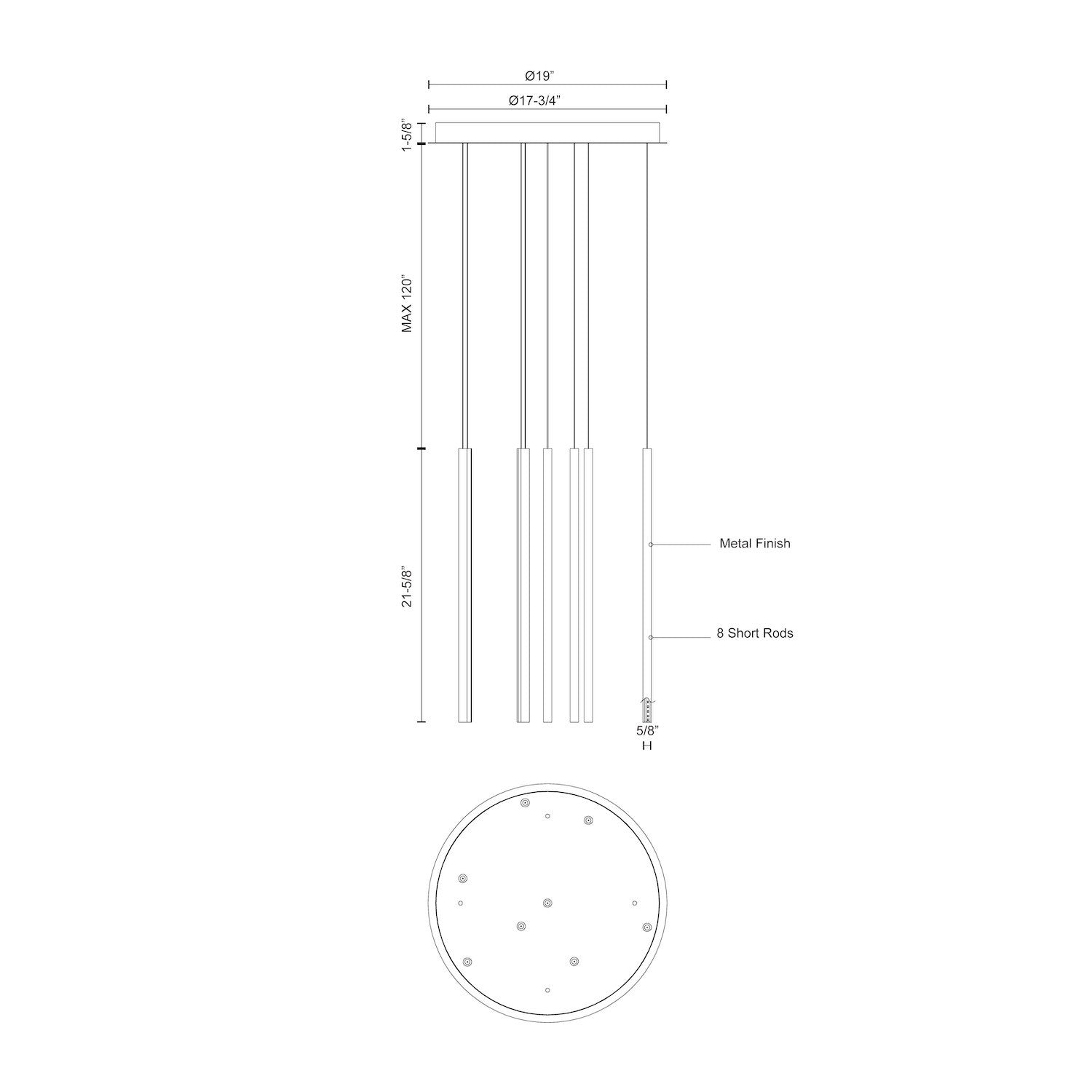KUZCO LIGHTING INC, CHUTE MULTI PENDANTS, PENDANT LIGHT