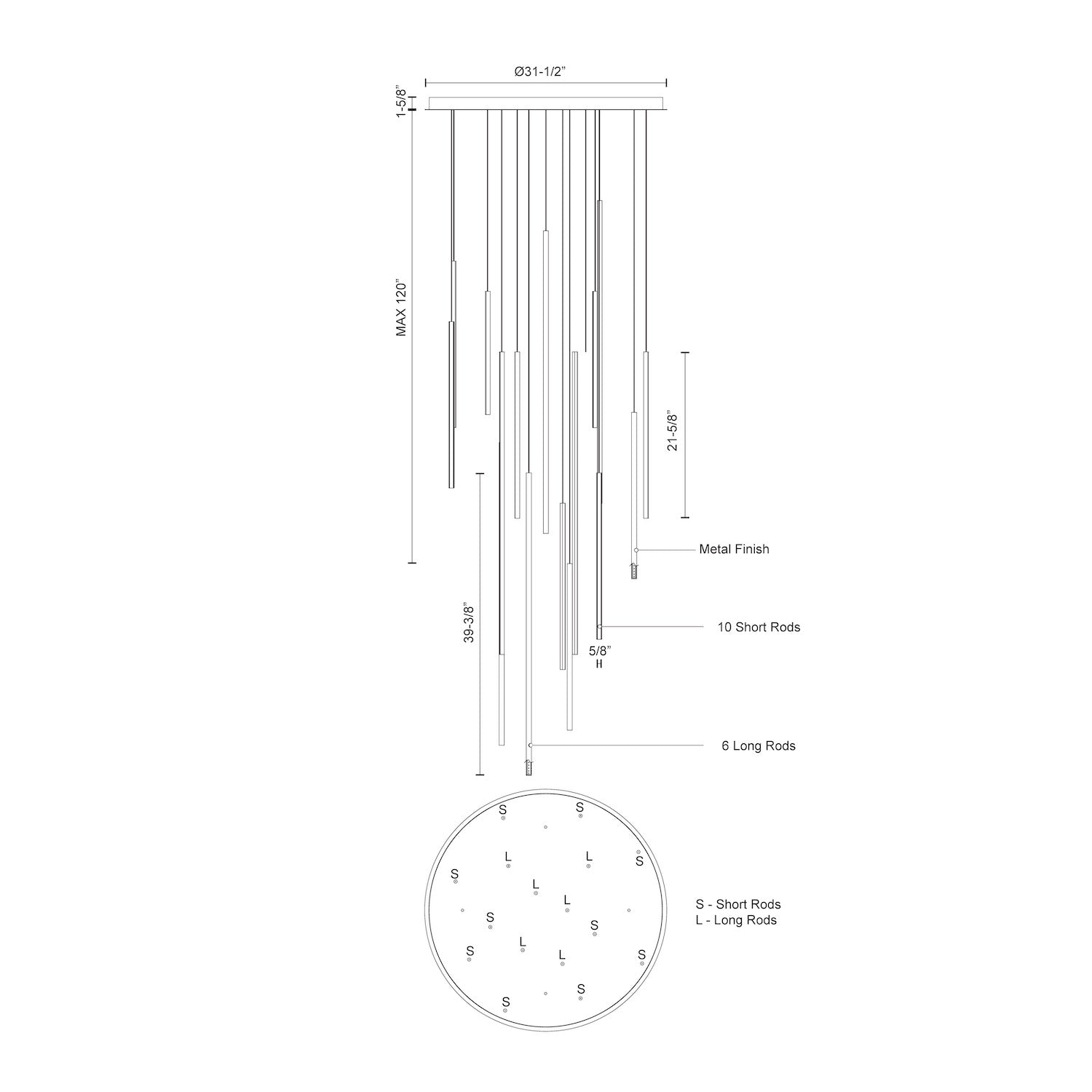 KUZCO LIGHTING INC, CHUTE MULTI PENDANTS, PENDANT LIGHT