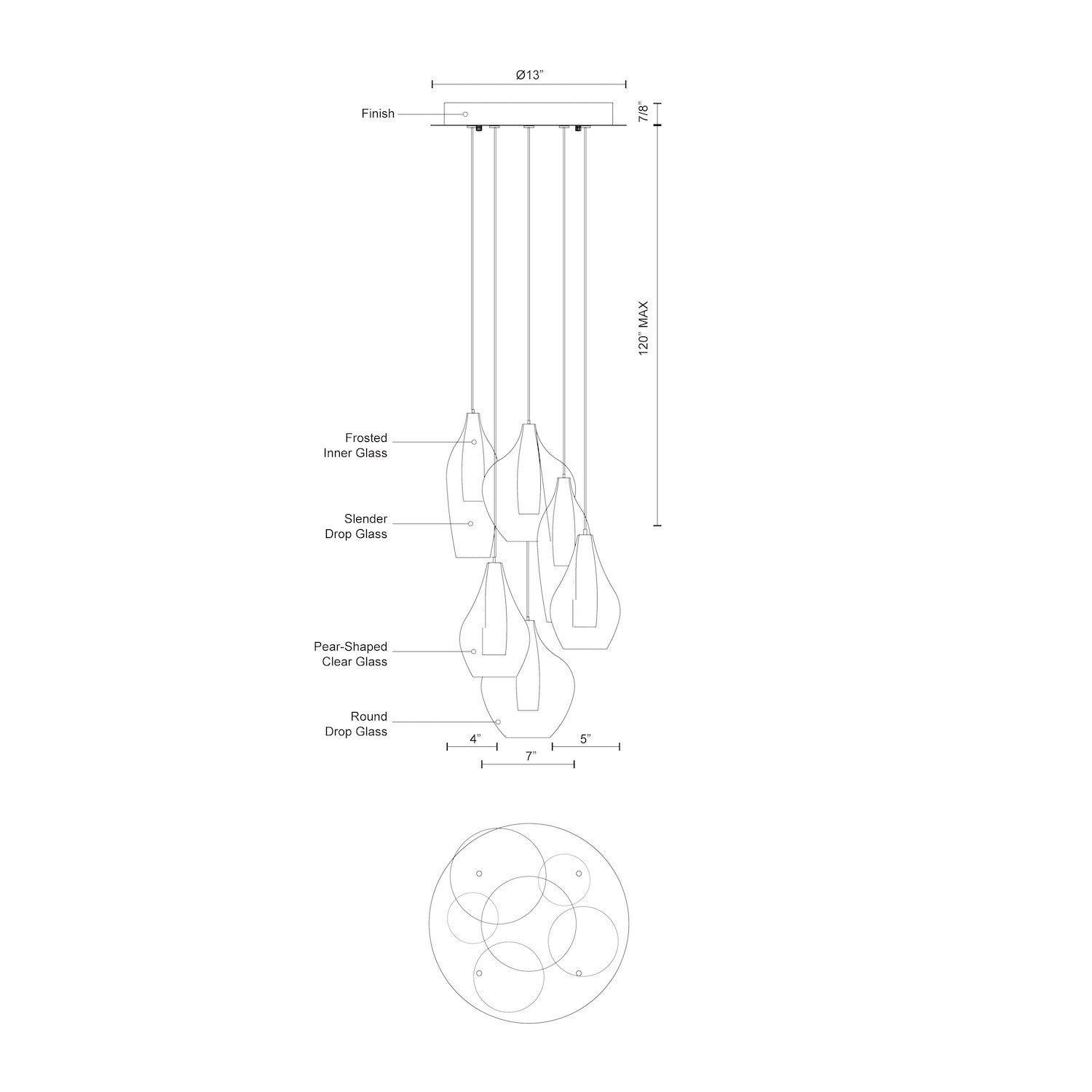 KUZCO LIGHTING INC, VICTORIA MULTI PENDANTS, PENDANT LIGHT